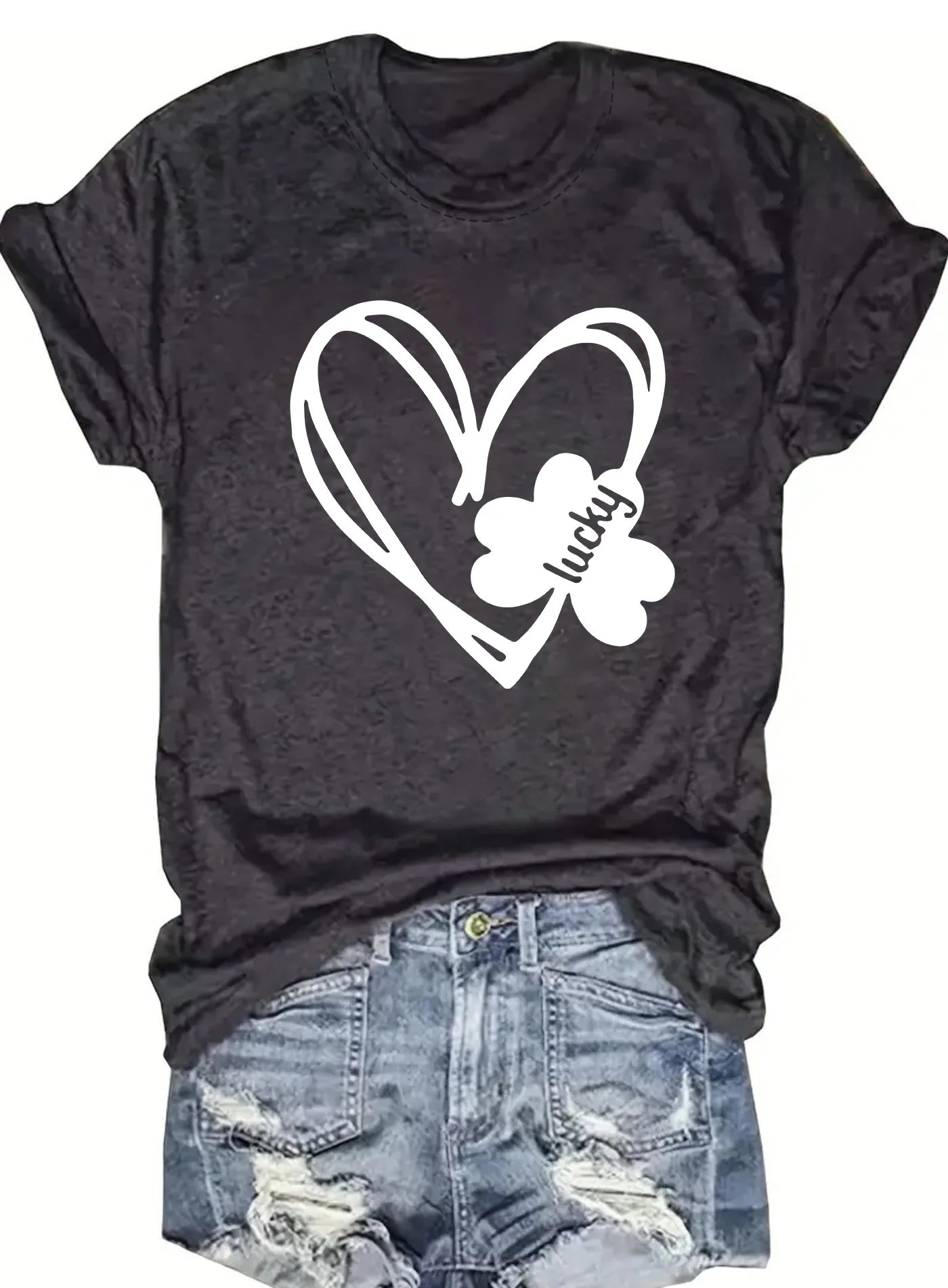 Spring and Summer Christmas Printed T-Shirt Casual Short Sleeve Round Neck Women's Fashion Top