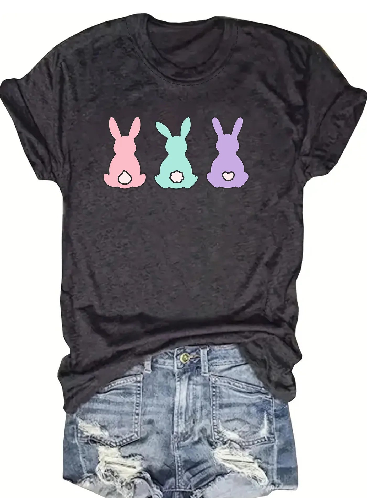 Spring and Summer Christmas Printed T-Shirt Casual Short Sleeve Round Neck Women's Fashion Top