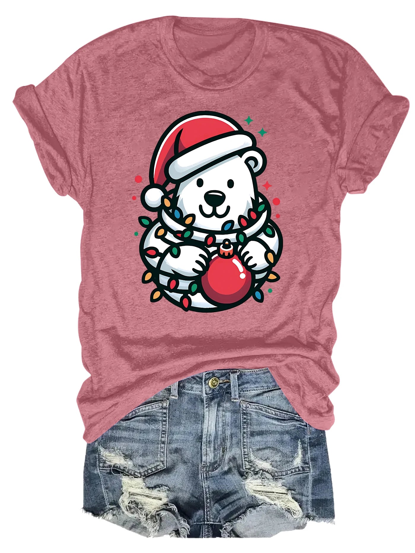 Spring And Summer Christmas Printed T Shirt Casual Short Sleeve Round Neck T Shirt Fashion Women's Clothing