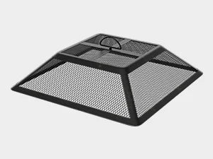 30 Inch Square Fire Pit Outdoor Fireplace Table with Mesh Lid and Fire Poker 3 in 1 Multipurpose Firepit for Yard Garden and Patio