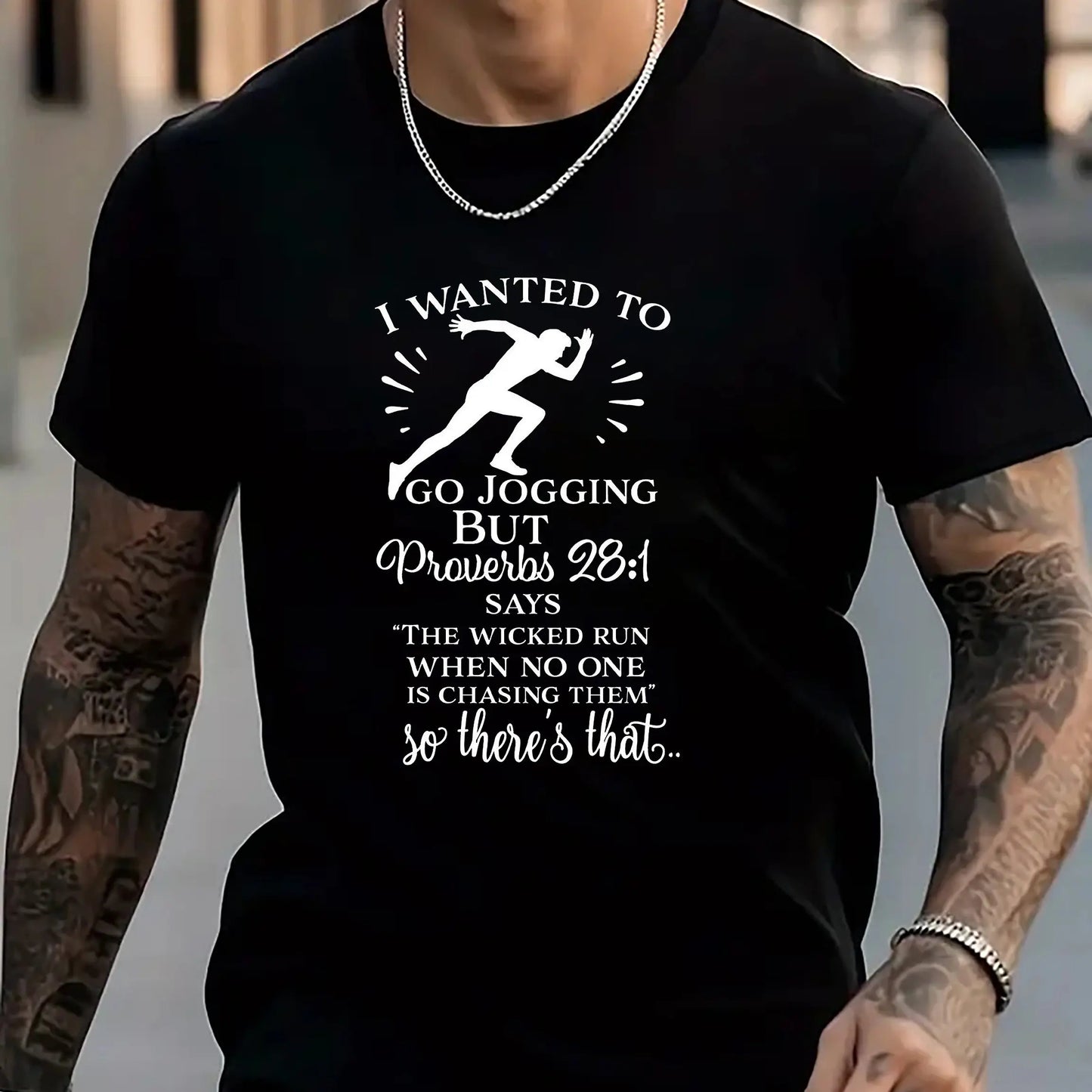 Letter Printed Men's Creative Casual Short Sleeved Crew Neck T-Shirt Summer Outdoor Sports