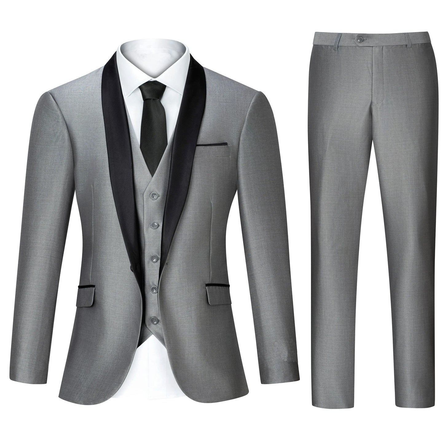 New Luxury Party Stage Men's Tuxedo 3 Piece Suit Set Jacket Trousers Vest Blazer Regular Fit