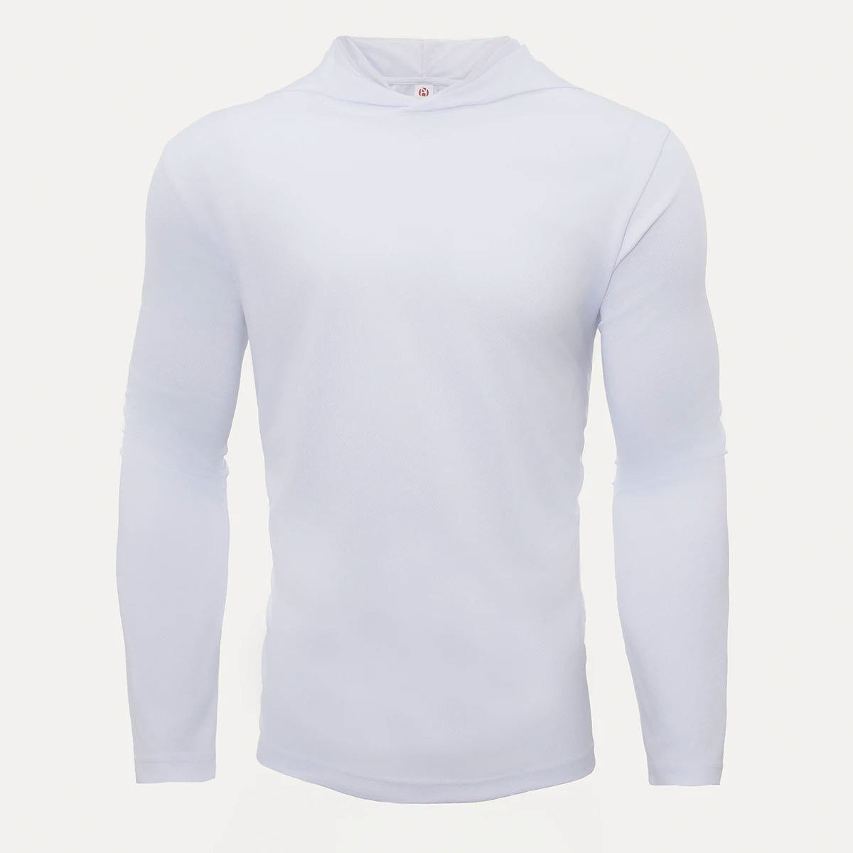 Men's Five Piece Sports Long Sleeved Hooded T-Shirt Breathable Solid Color Fitness Shirt for Running and Training