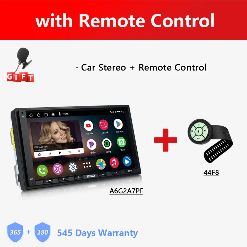 ATOTO A6 PF Universal 7 Inch Android Car Stereo Double Din Multimedia Player Wireless Carplay Screen Display Android Bluetooth Radio