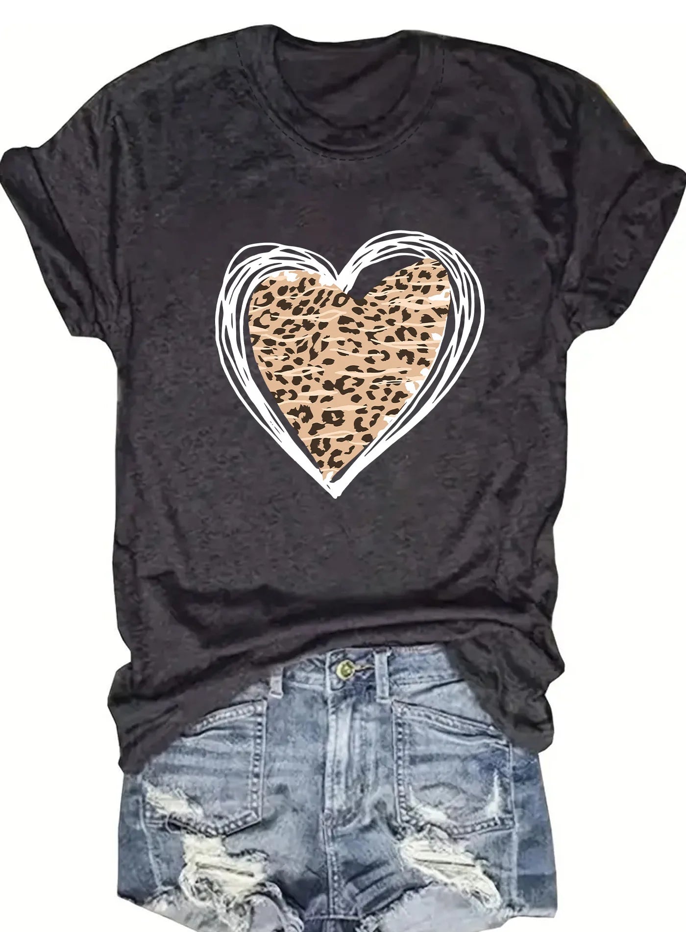 Spring and Summer Christmas Printed T-Shirt Casual Short Sleeve Round Neck Women's Fashion Top