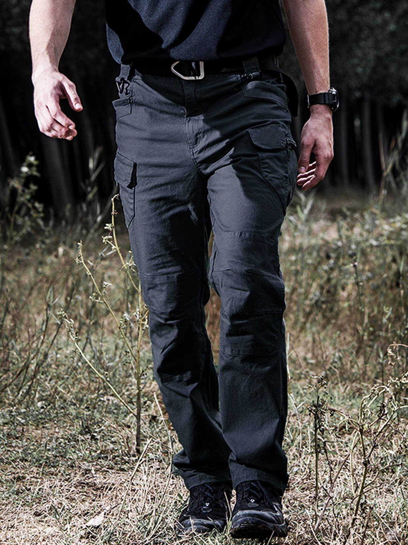 Wear Resistant Multi-Pocket Straight Cargo Trousers for Men Outdoor Jogging Tactical Pants Casual Spring Autumn