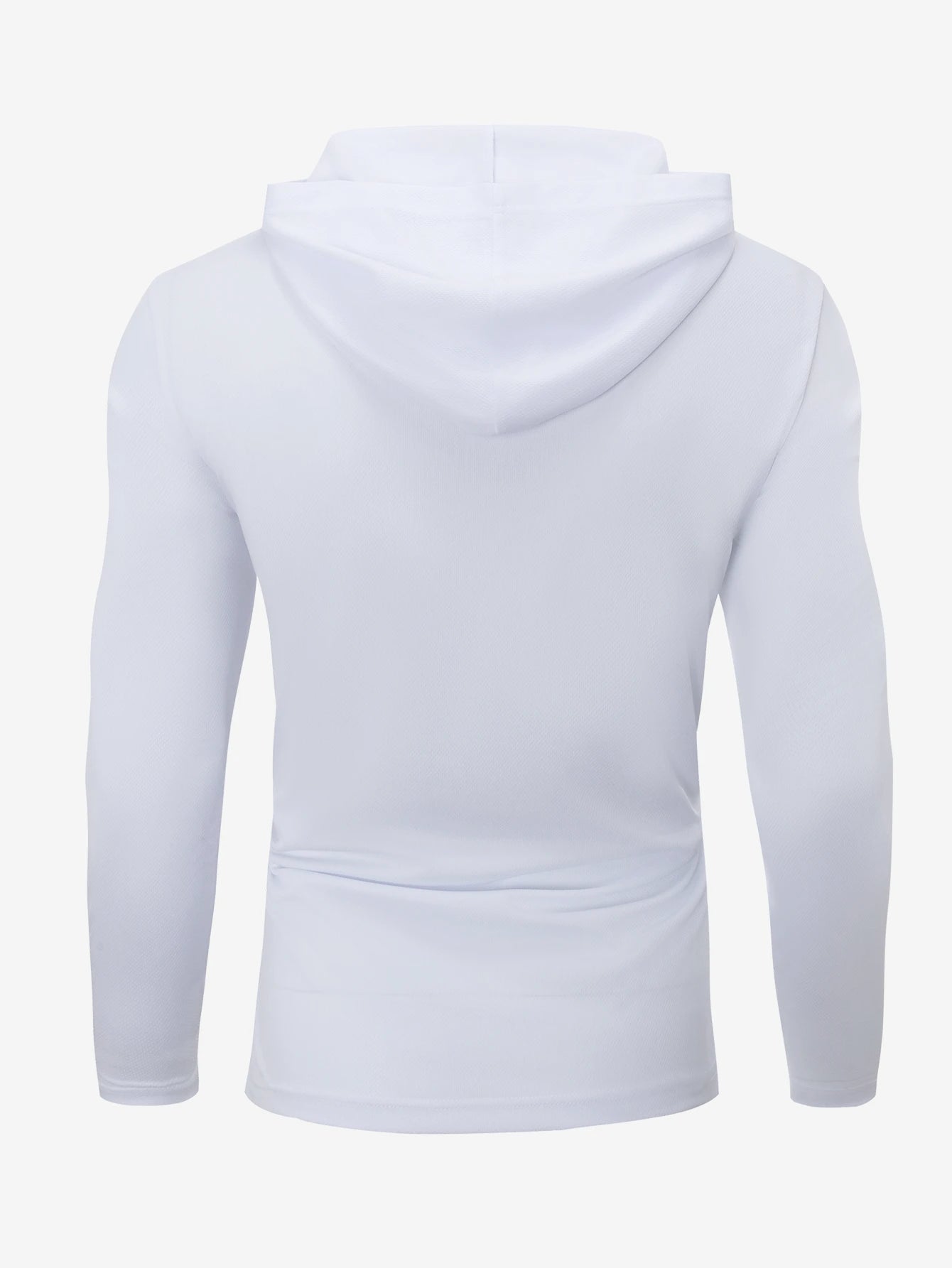 Men's Five Piece Sports Long Sleeved Hooded T-Shirt Breathable Solid Color Fitness Shirt for Running and Training