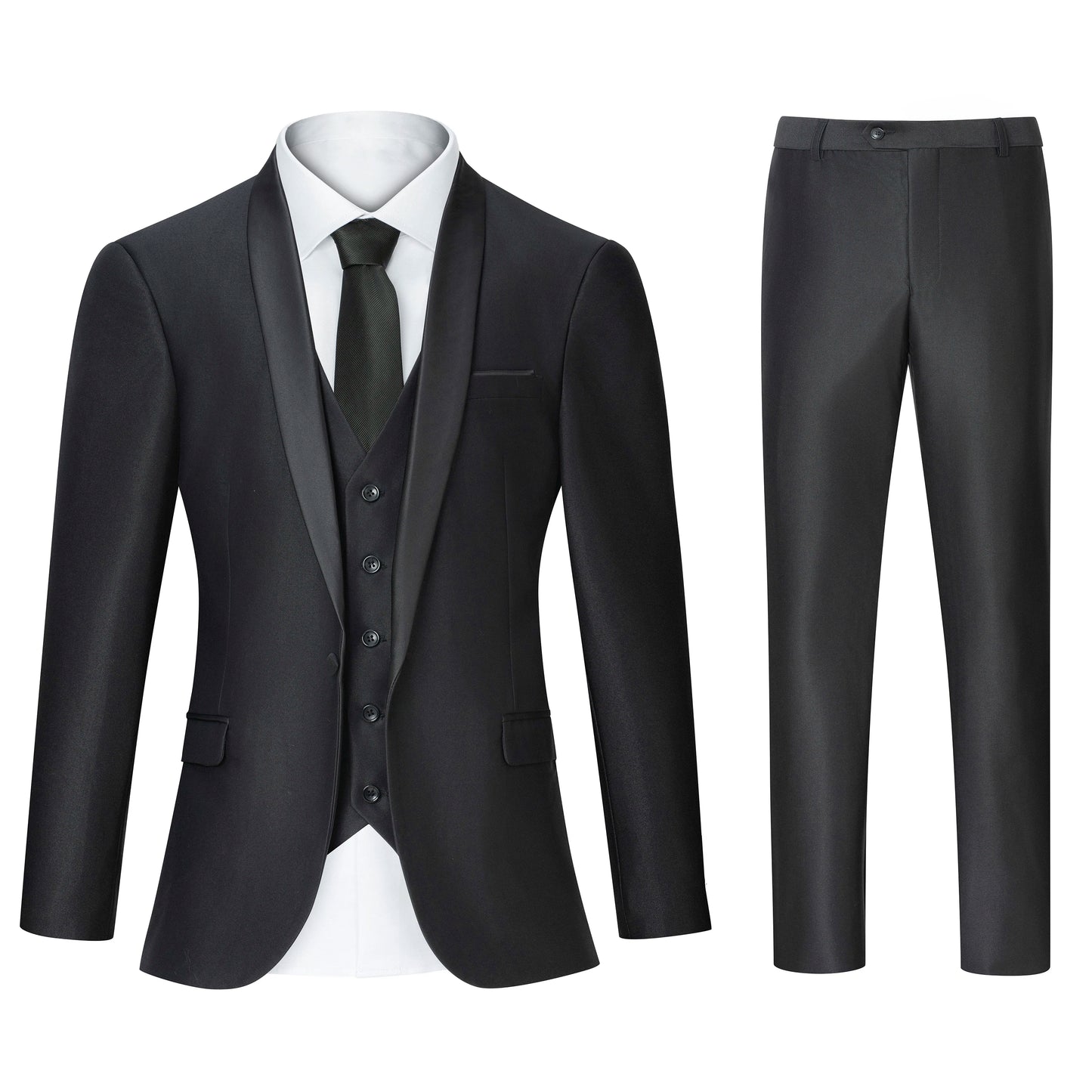 New Luxury Party Stage Men's Tuxedo 3 Piece Suit Set Jacket Trousers Vest Blazer Regular Fit