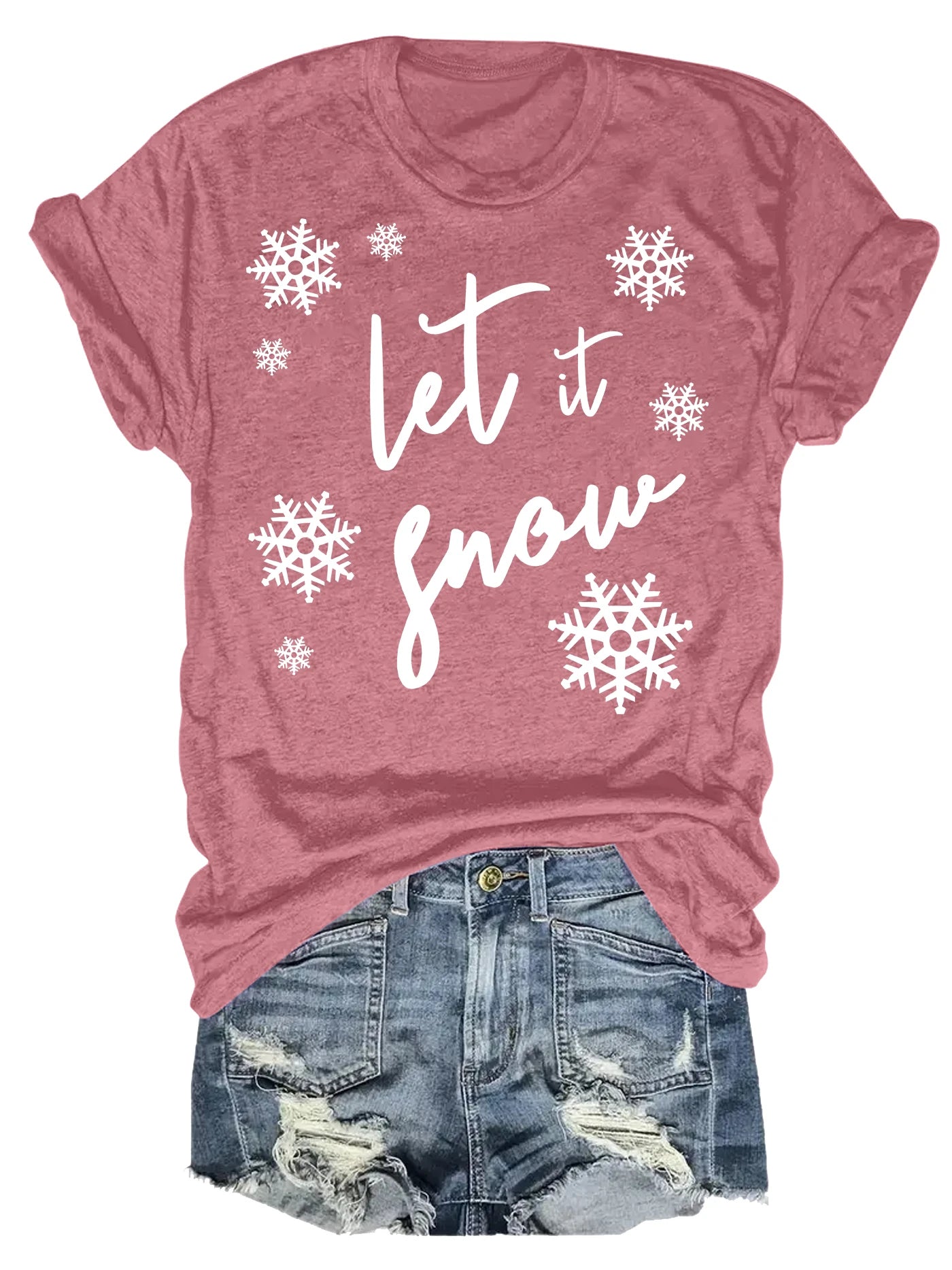 Spring And Summer Christmas Printed T Shirt Casual Short Sleeve Round Neck T Shirt Fashion Women's Clothing