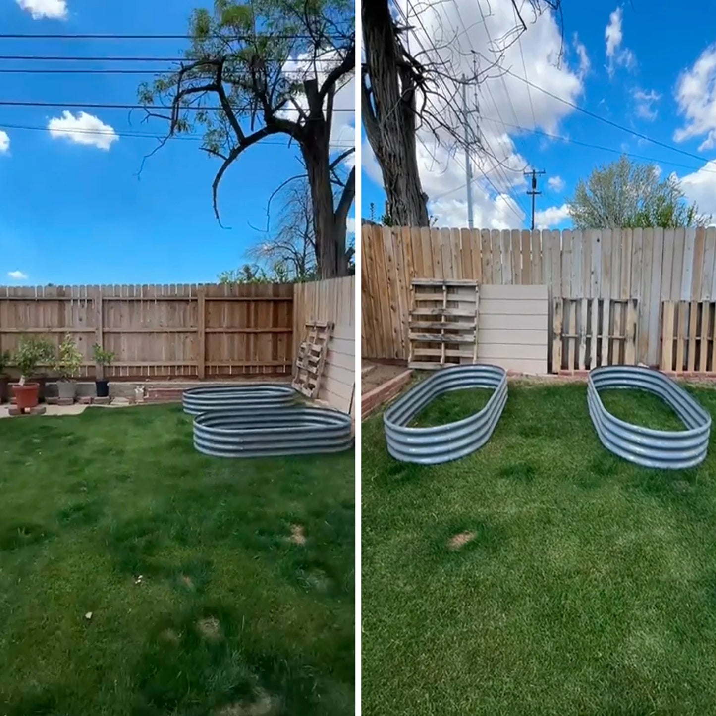 2 Pack 6x3x1 Foot Galvanized Raised Garden Bed Kit Oval Metal Planter Box Outdoor Planter Raised Beds for Vegetable Flower and Herbs