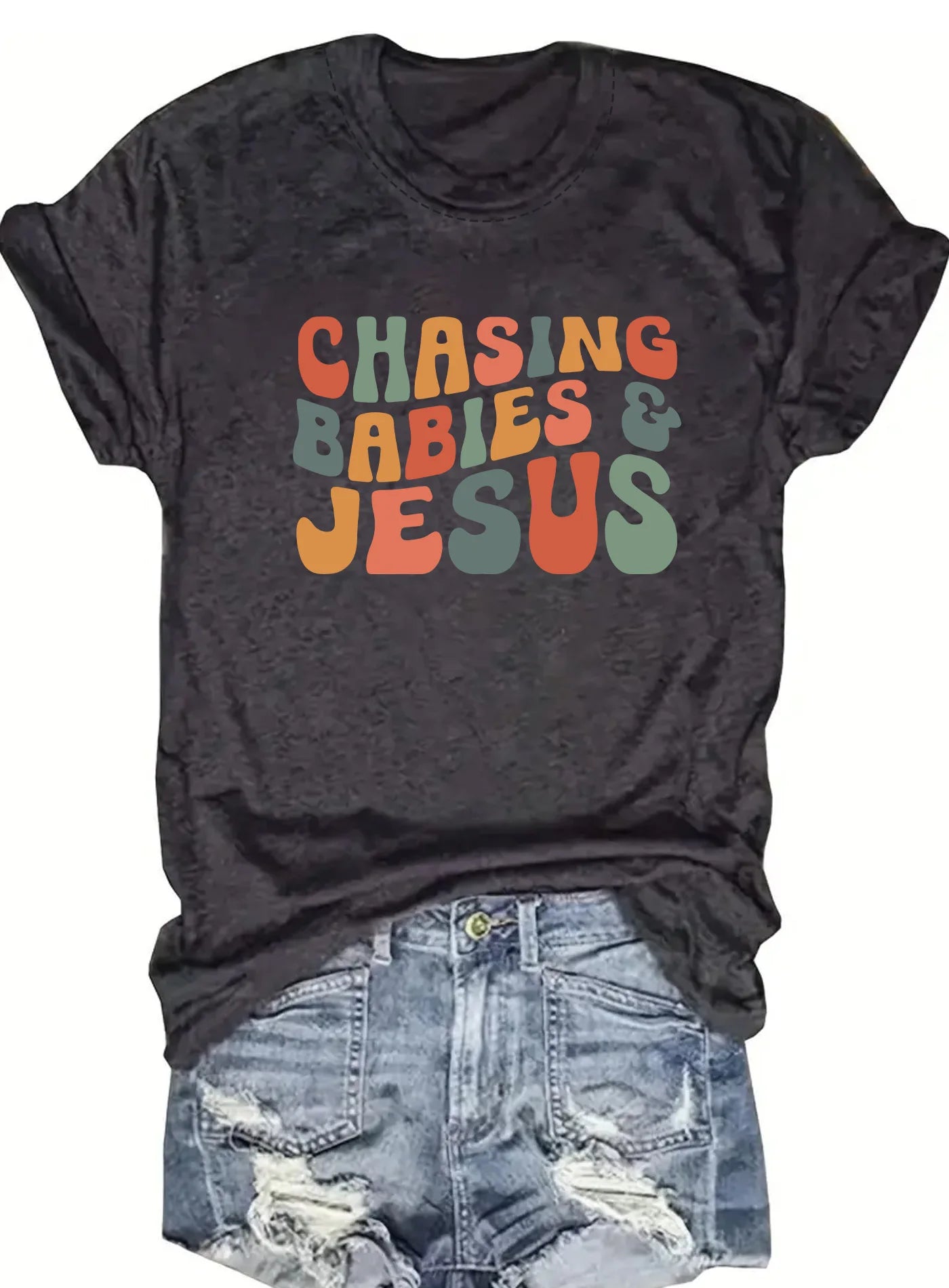 Spring and Summer Christmas Printed T-Shirt Casual Short Sleeve Round Neck Women's Fashion Top