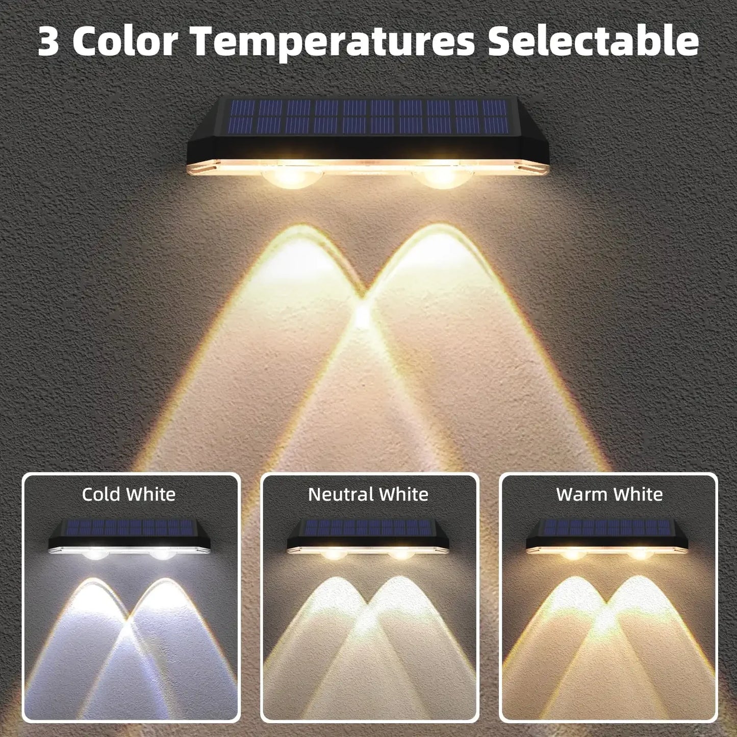 Solar Fence Lights Outdoor IP65 Waterproof 3 Mode Solar Deck Lights for Yard Railing Step Patio Stair and Wall 6 Pack
