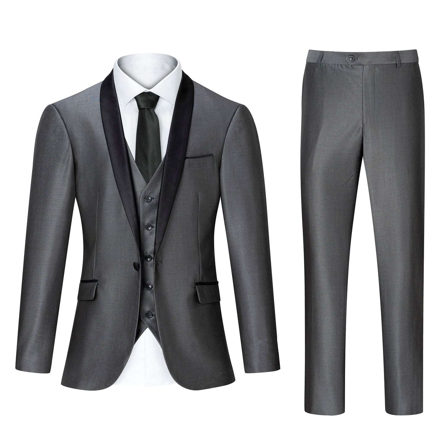 New Luxury Party Stage Men's Tuxedo 3 Piece Suit Set Jacket Trousers Vest Blazer Regular Fit