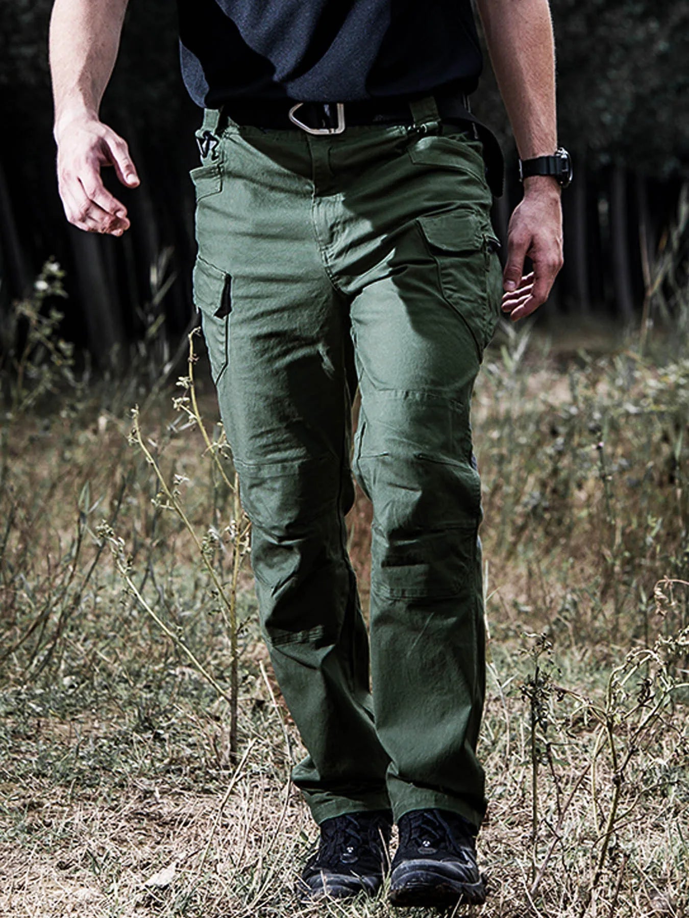 Wear Resistant Multi-Pocket Straight Cargo Trousers for Men Outdoor Jogging Tactical Pants Casual Spring Autumn