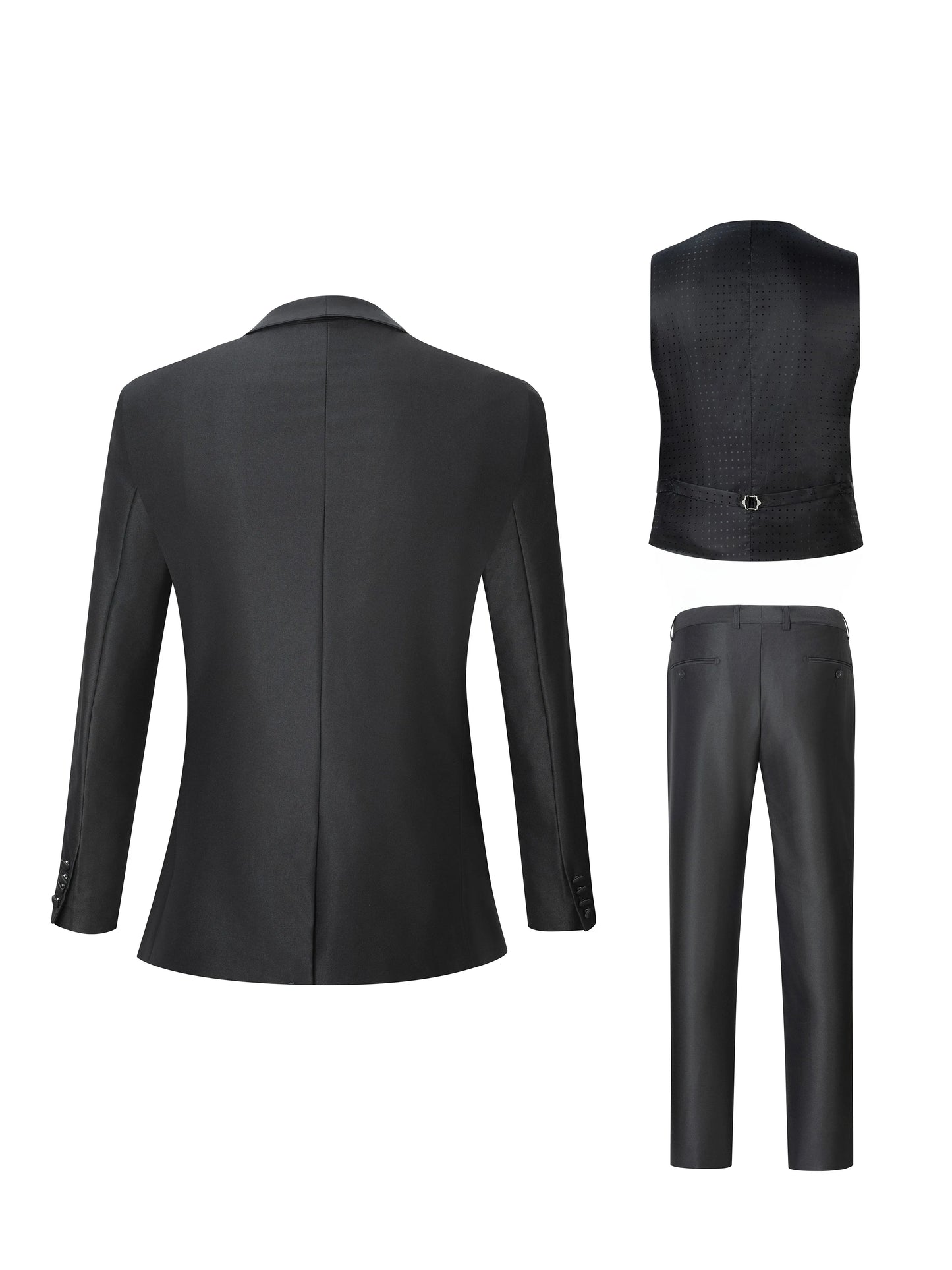 New Luxury Party Stage Men's Tuxedo 3 Piece Suit Set Jacket Trousers Vest Blazer Regular Fit