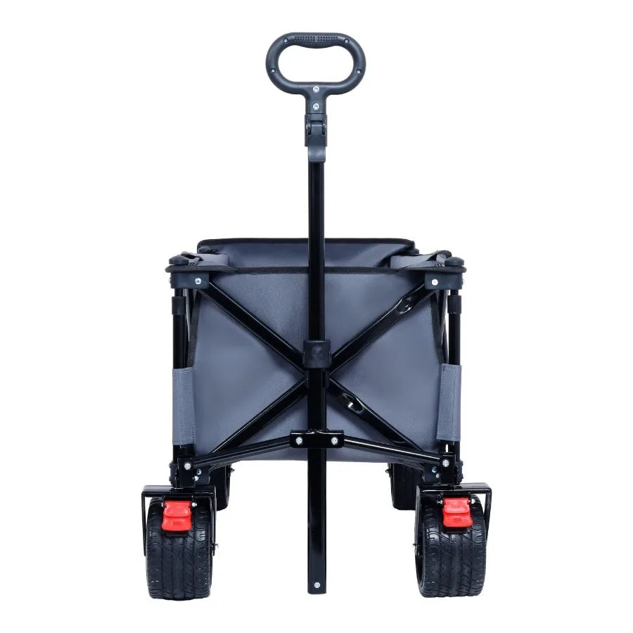 Foldable Wagon with Extended Tailgate Extra Long Extender Heavy Duty 400 Pounds All Terrain Beach Cart