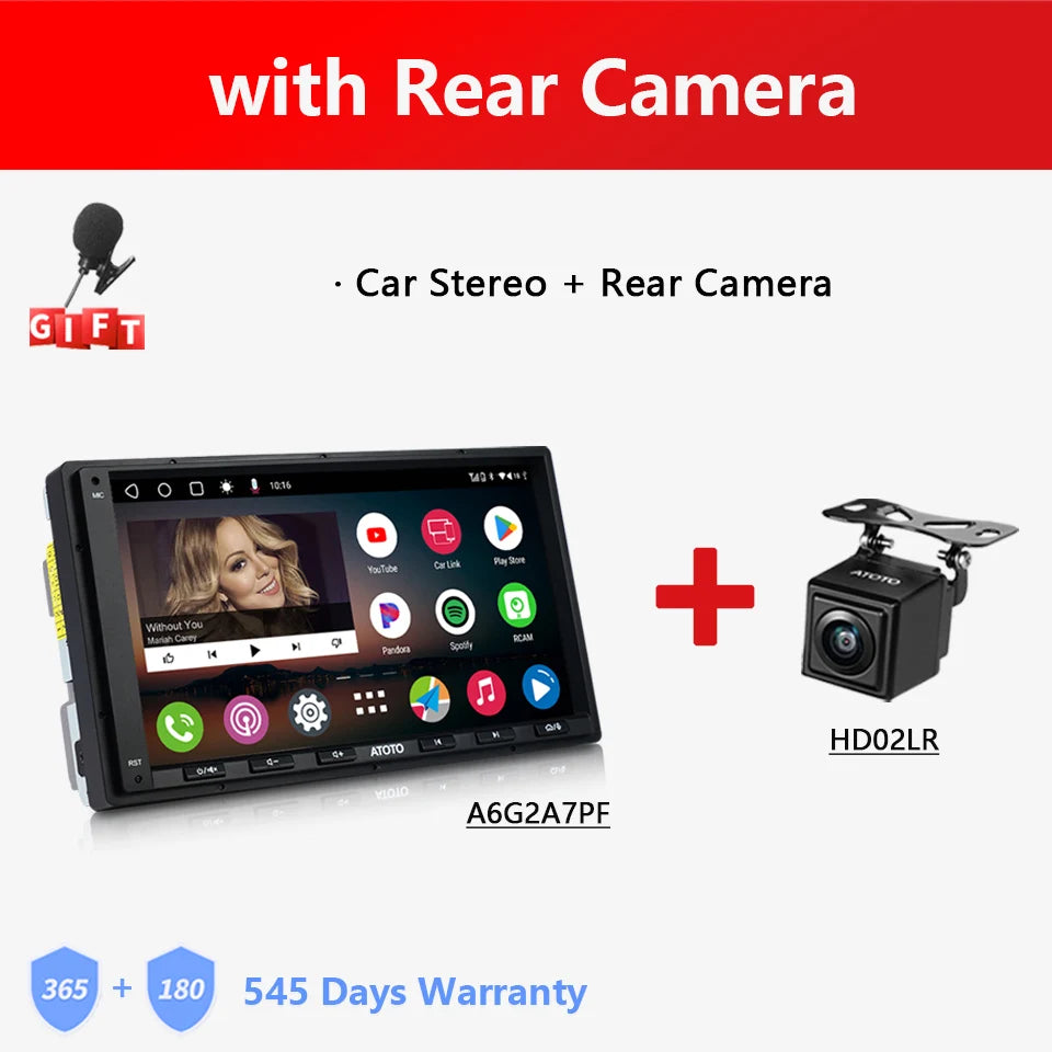 ATOTO A6 PF Universal 7 Inch Android Car Stereo Double Din Multimedia Player Wireless Carplay Screen Display Android Bluetooth Radio