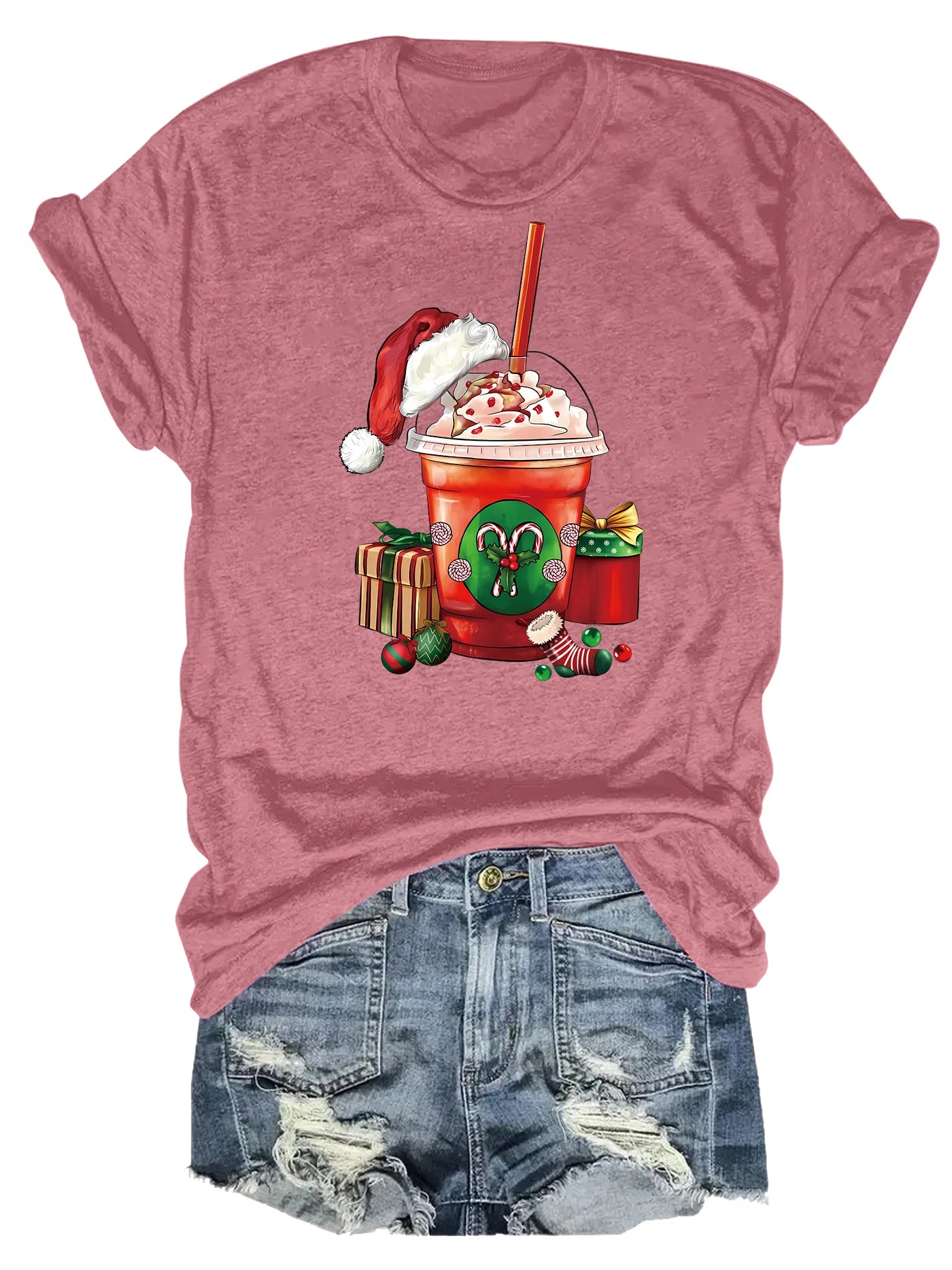 Spring And Summer Christmas Printed T Shirt Casual Short Sleeve Round Neck T Shirt Fashion Women's Clothing