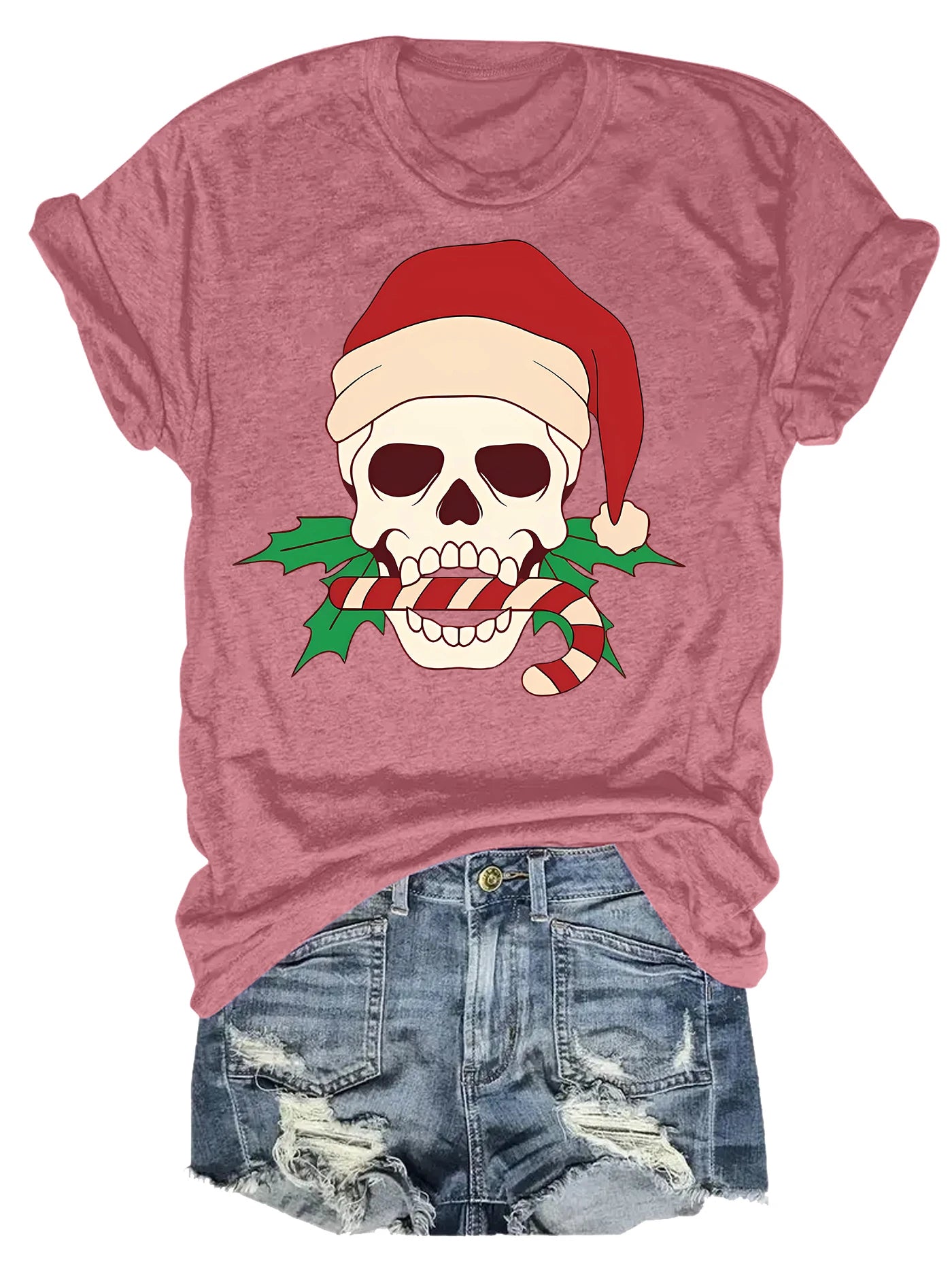 Spring And Summer Christmas Printed T Shirt Casual Short Sleeve Round Neck T Shirt Fashion Women's Clothing