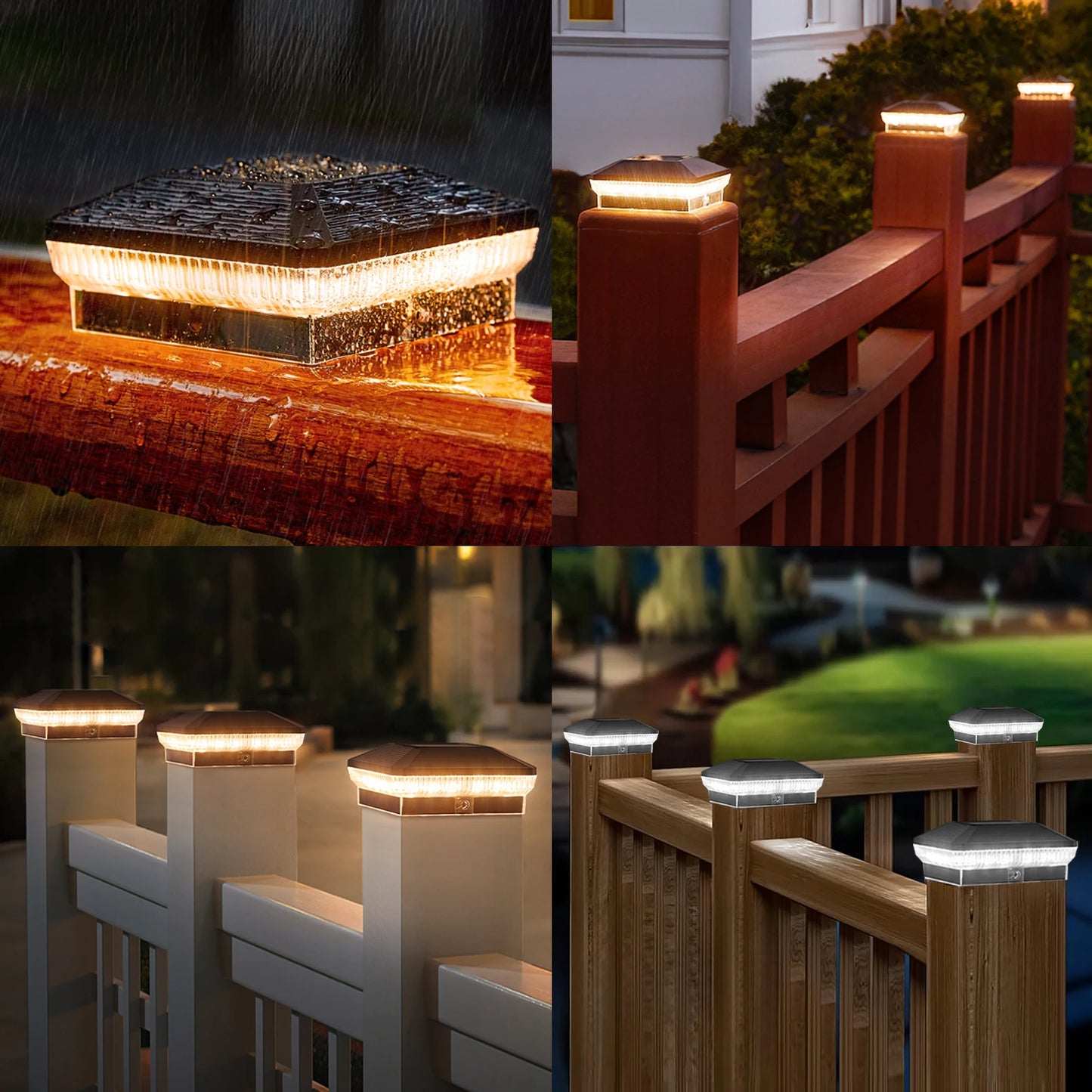 6/12 Pack 4x4 Solar Post Lights Outdoor 40 LEDs 30 Lumens Fence Post Lights with 3 Modes