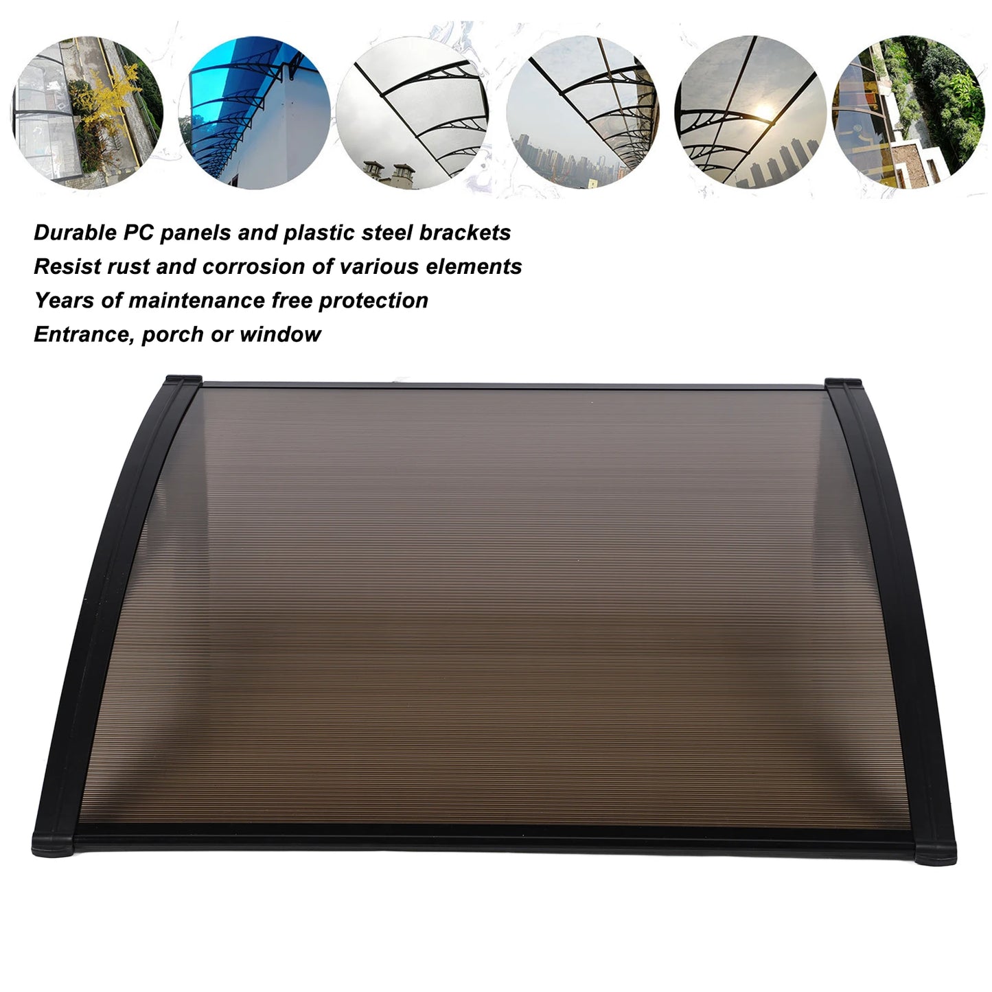 Window Canopy Cover Rainproof Sun Shade Door Awning Windproof Outdoor Garden Canopy