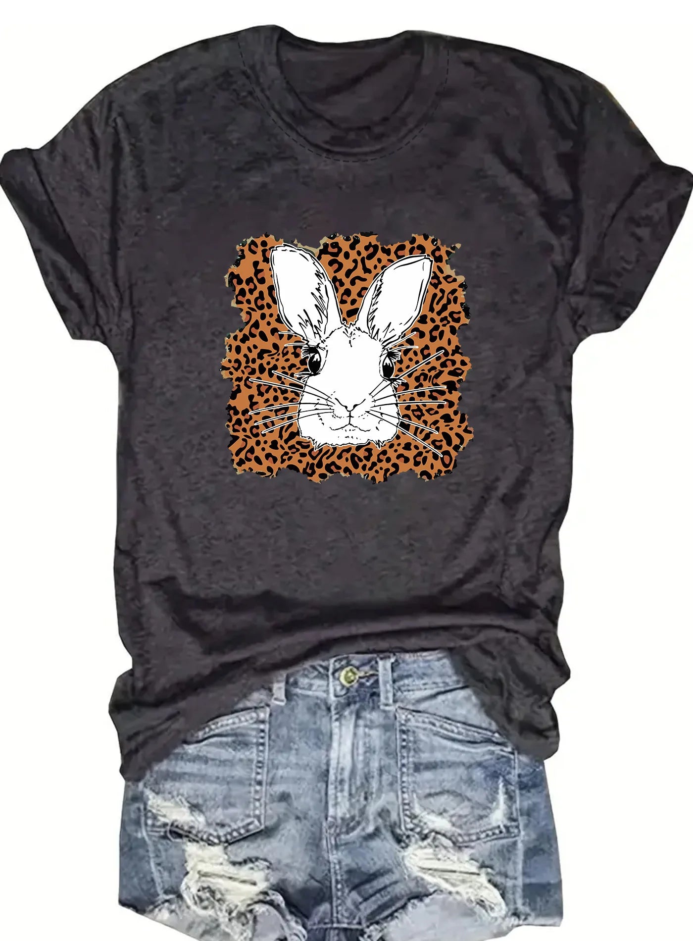 Spring and Summer Christmas Printed T-Shirt Casual Short Sleeve Round Neck Women's Fashion Top