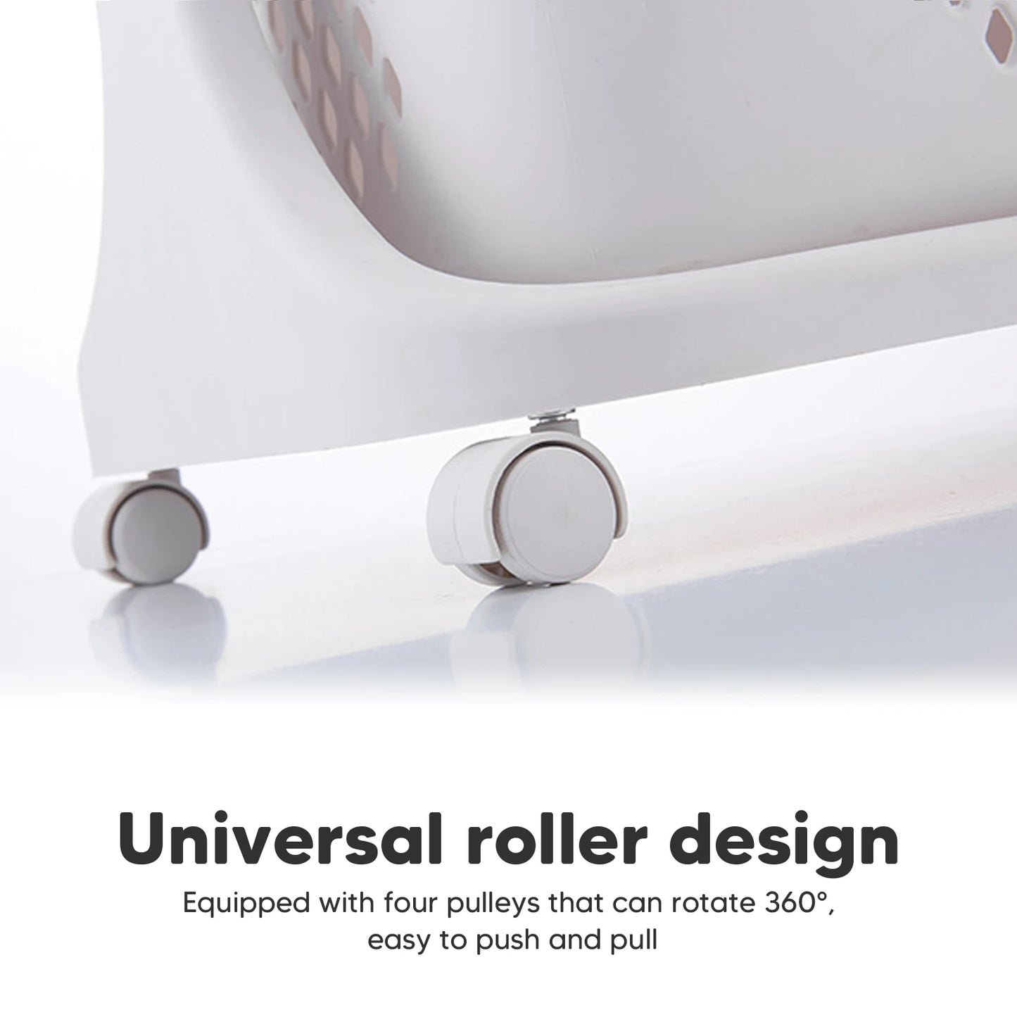 2 Tier 4 Tier Laundry Basket Cart Removable Storage Buckets Plastic Hamper with 4 Wheels White