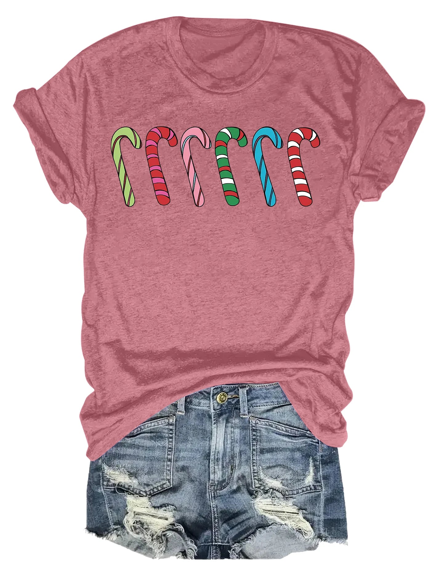 Spring And Summer Christmas Printed T Shirt Casual Short Sleeve Round Neck T Shirt Fashion Women's Clothing