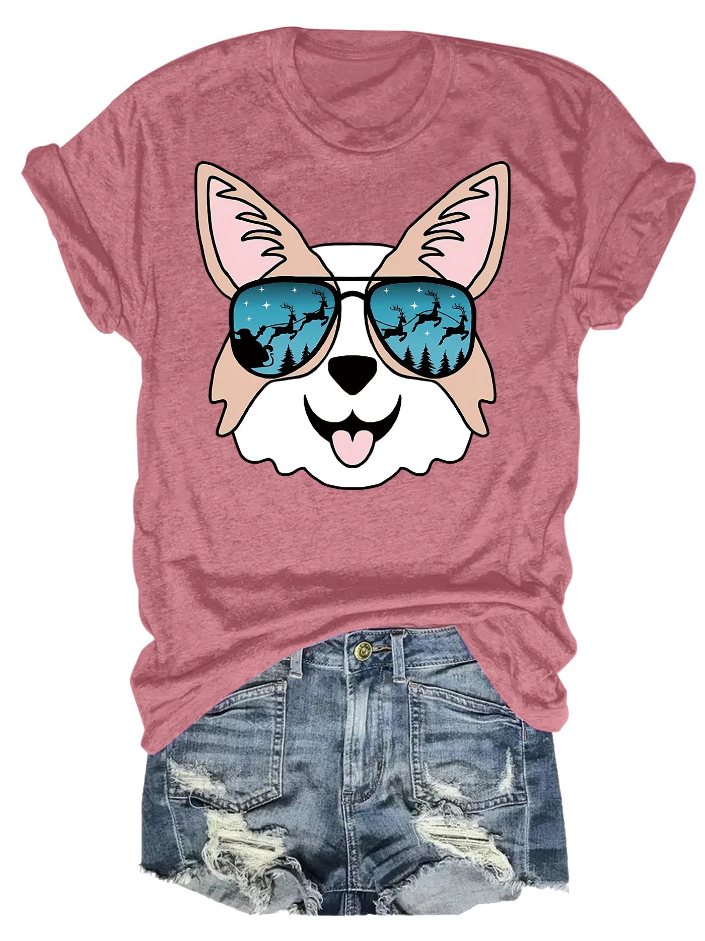 Spring And Summer Christmas Printed T Shirt Casual Short Sleeve Round Neck T Shirt Fashion Women's Clothing