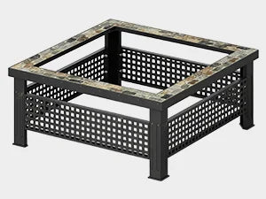 30 Inch Square Fire Pit Outdoor Fireplace Table with Mesh Lid and Fire Poker 3 in 1 Multipurpose Firepit for Yard Garden and Patio