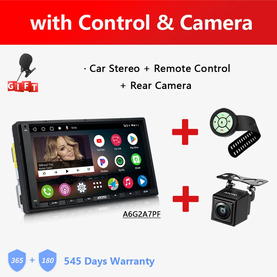 ATOTO A6 PF Universal 7 Inch Android Car Stereo Double Din Multimedia Player Wireless Carplay Screen Display Android Bluetooth Radio