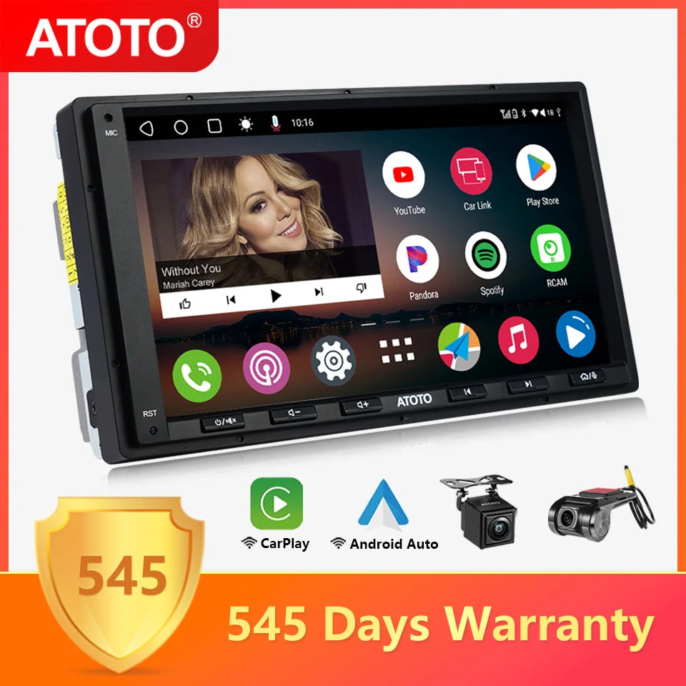 ATOTO A6 PF Universal 7 Inch Android Car Stereo Double Din Multimedia Player Wireless Carplay Screen Display Android Bluetooth Radio