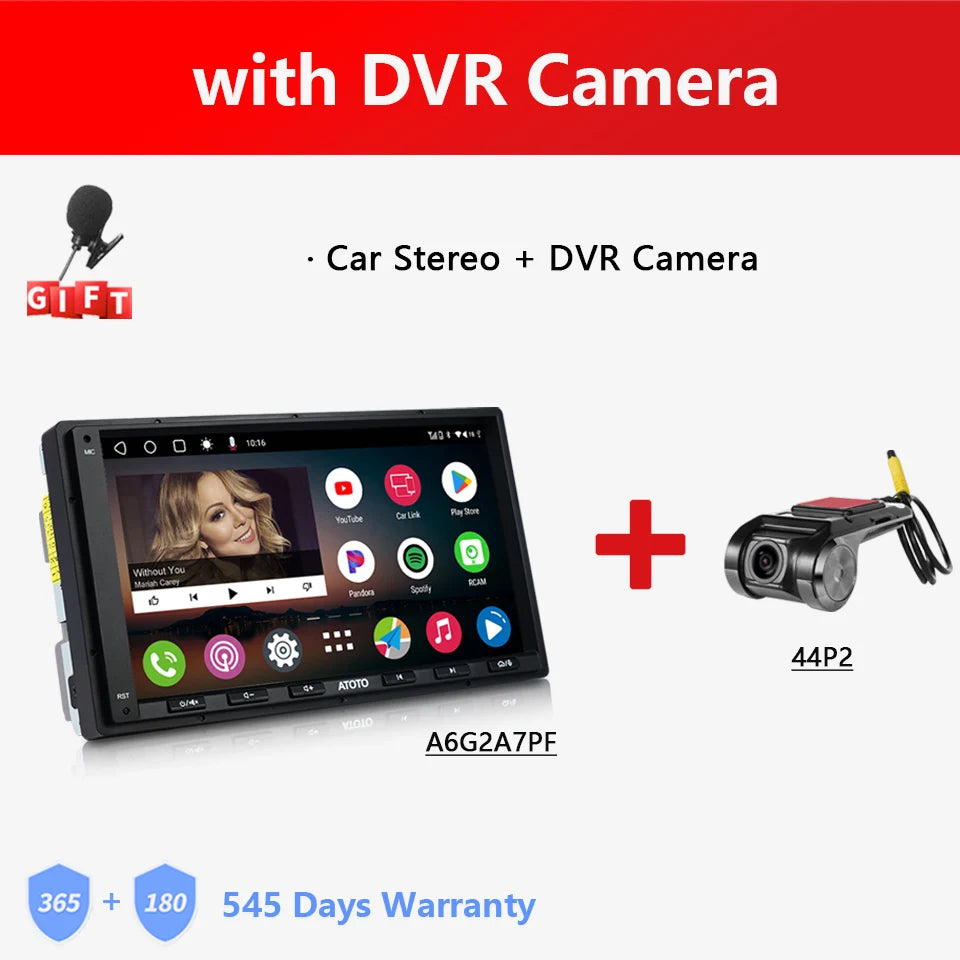 ATOTO A6 PF Universal 7 Inch Android Car Stereo Double Din Multimedia Player Wireless Carplay Screen Display Android Bluetooth Radio