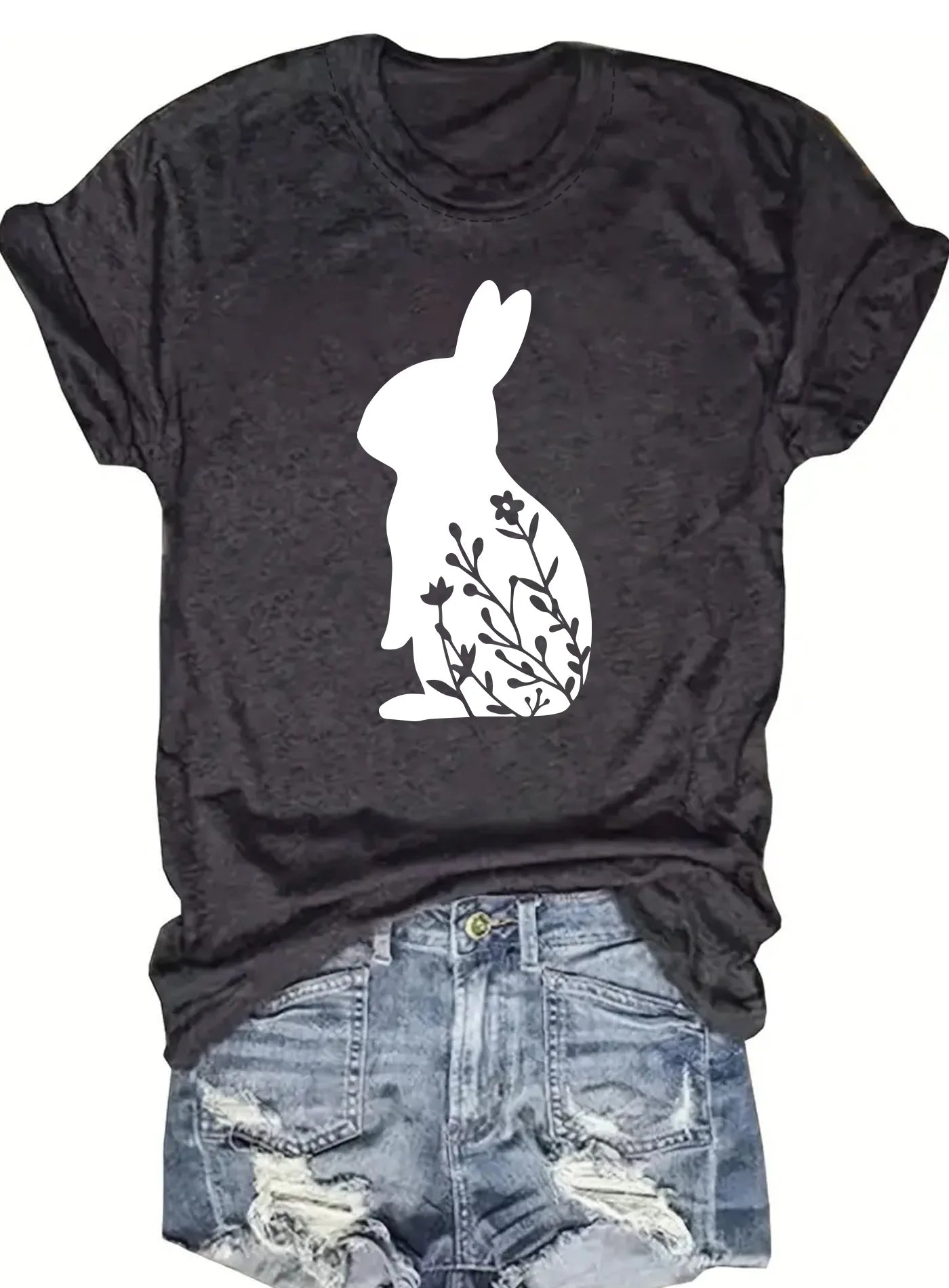 Spring and Summer Christmas Printed T-Shirt Casual Short Sleeve Round Neck Women's Fashion Top