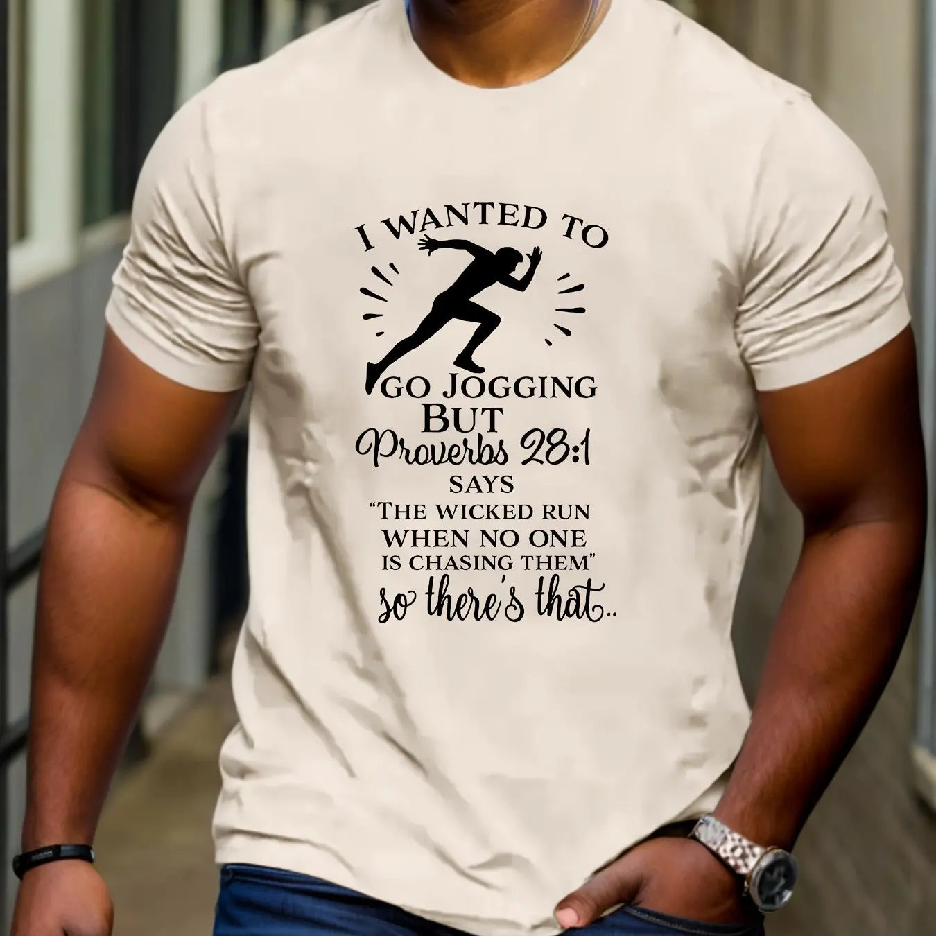 Letter Printed Men's Creative Casual Short Sleeved Crew Neck T-Shirt Summer Outdoor Sports