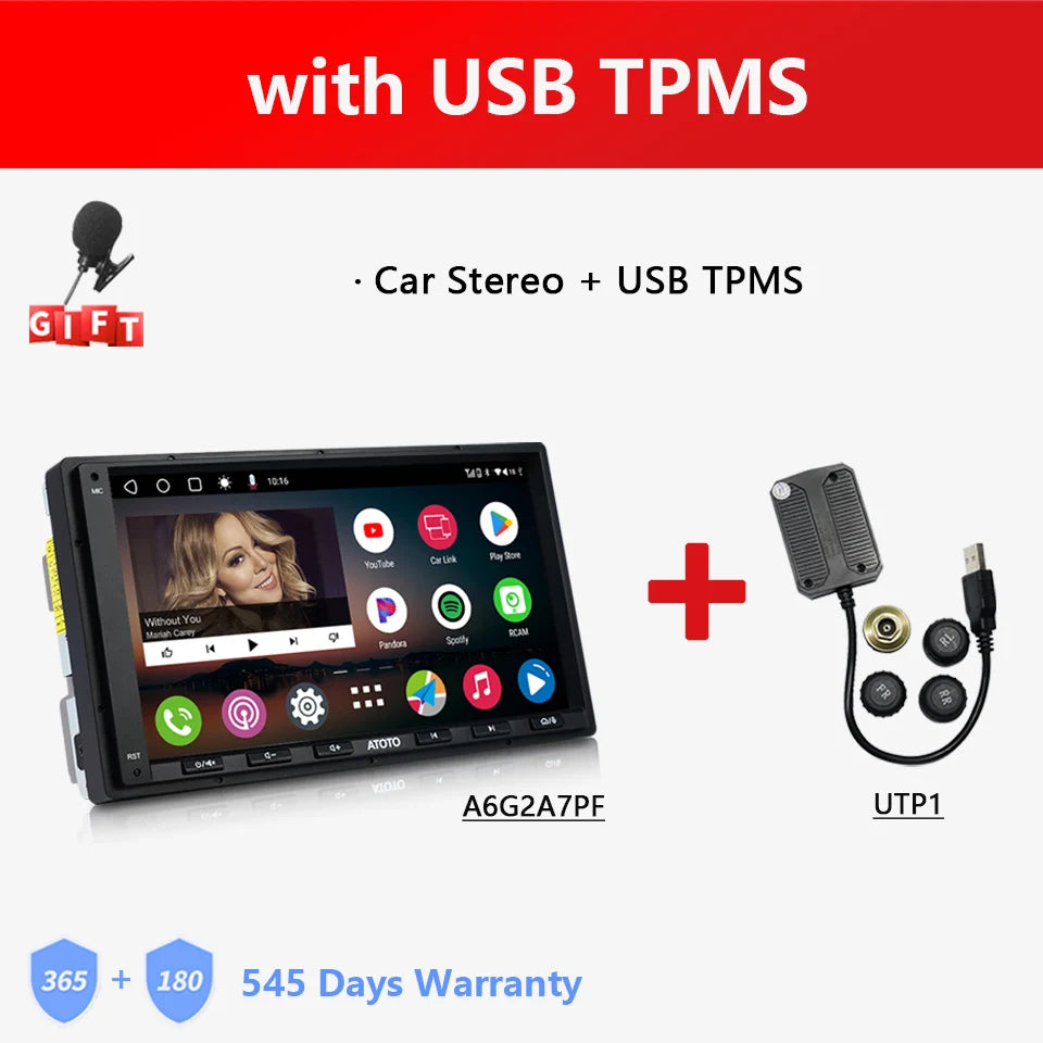 ATOTO A6 PF Universal 7 Inch Android Car Stereo Double Din Multimedia Player Wireless Carplay Screen Display Android Bluetooth Radio