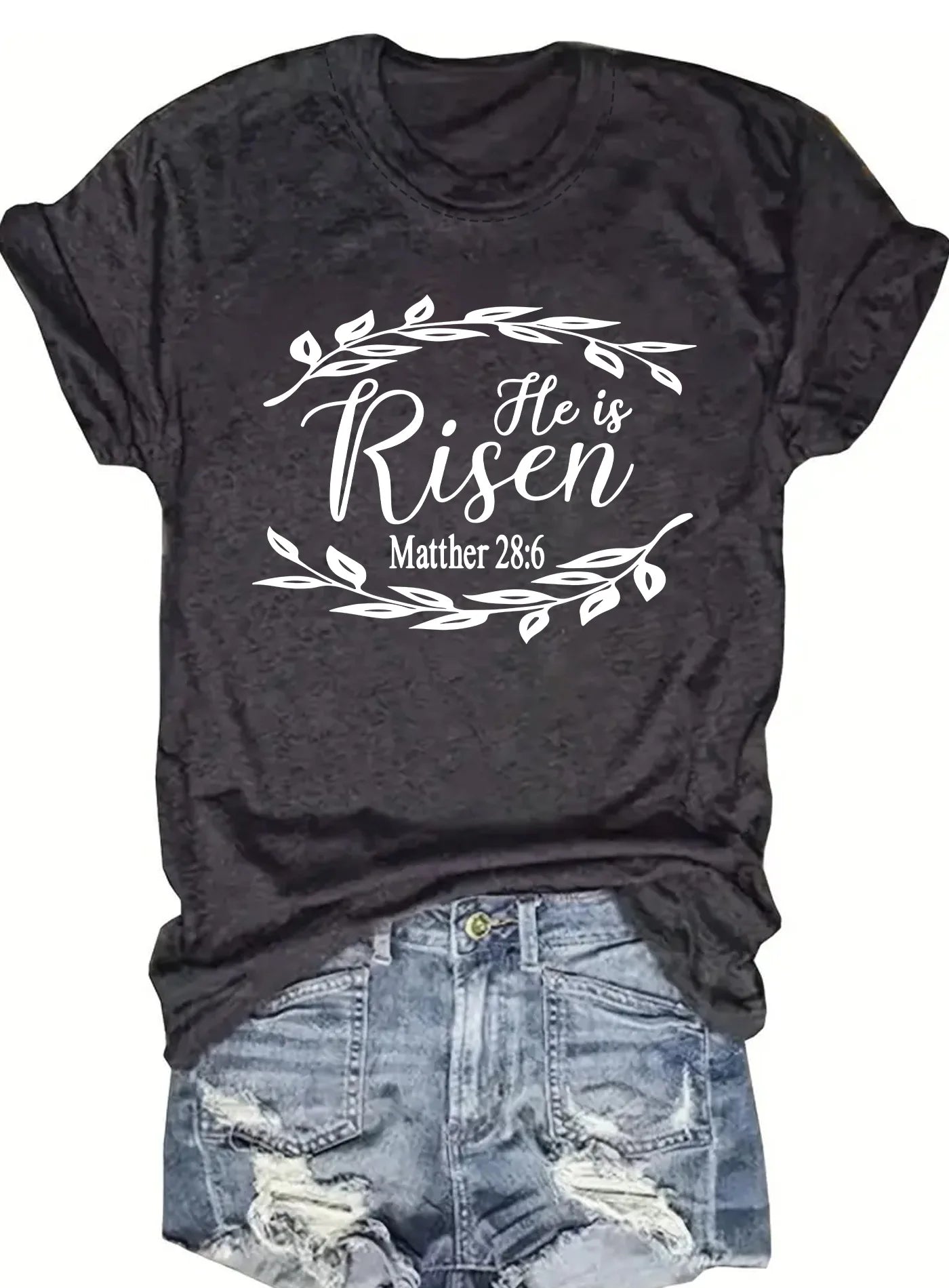 Spring and Summer Christmas Printed T-Shirt Casual Short Sleeve Round Neck Women's Fashion Top