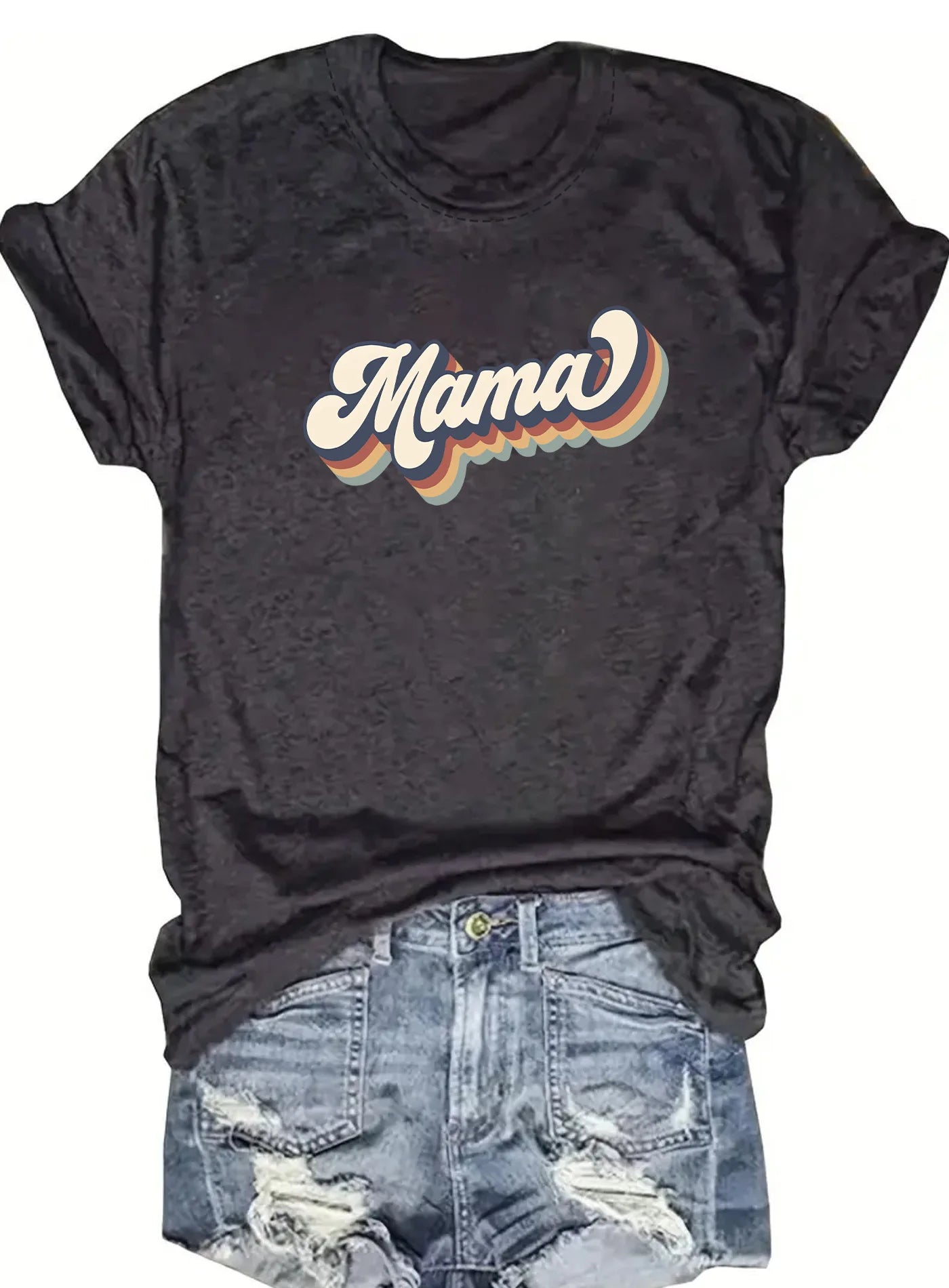 Spring and Summer Christmas Printed T-Shirt Casual Short Sleeve Round Neck Women's Fashion Top