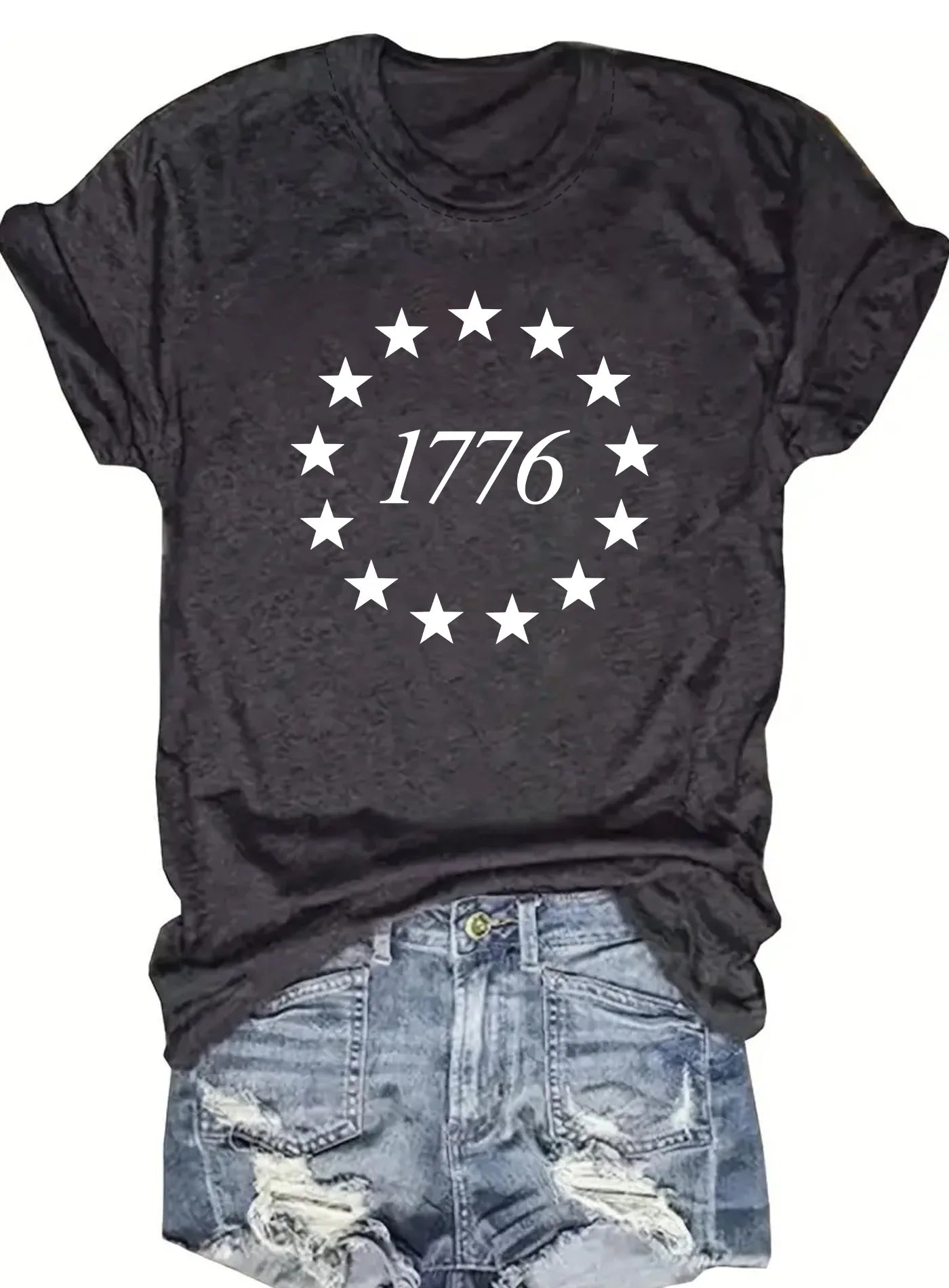 Spring and Summer Christmas Printed T-Shirt Casual Short Sleeve Round Neck Women's Fashion Top