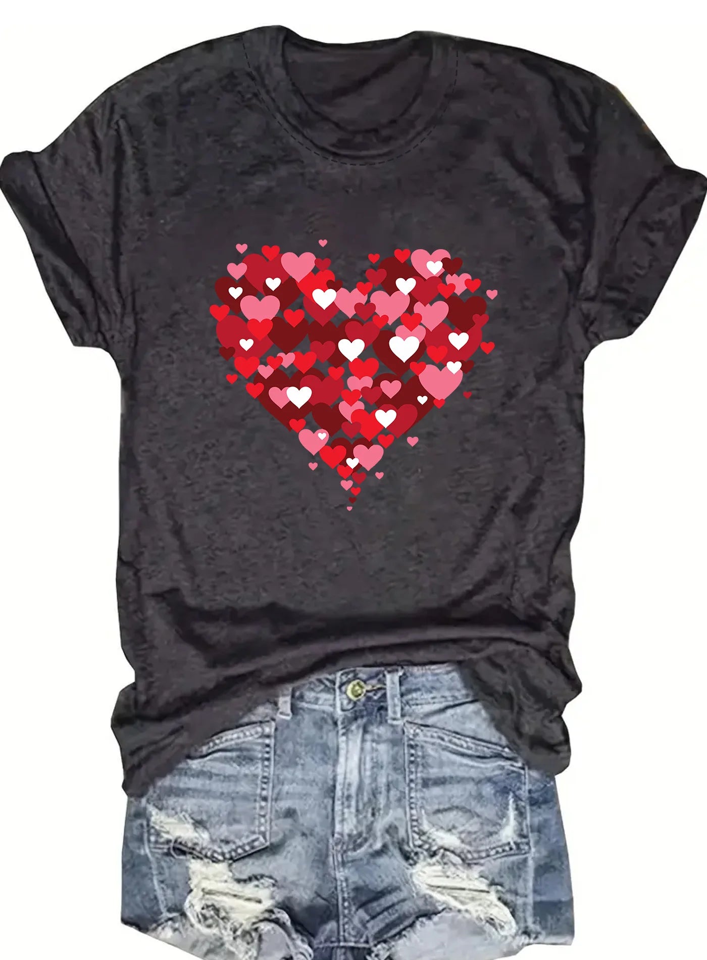 Spring and Summer Christmas Printed T-Shirt Casual Short Sleeve Round Neck Women's Fashion Top