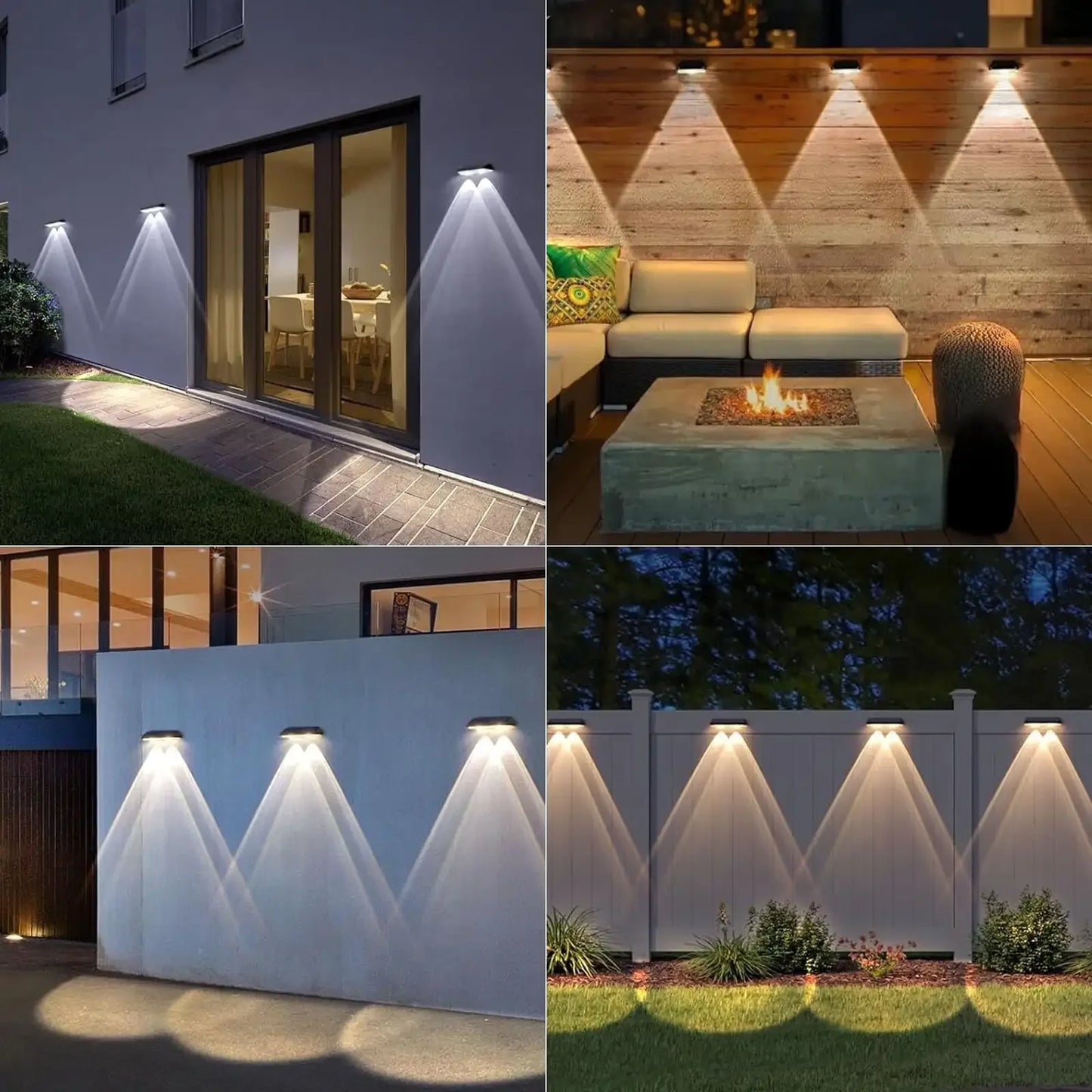 Solar Fence Lights Outdoor IP65 Waterproof 3 Mode Solar Deck Lights for Yard Railing Step Patio Stair and Wall 6 Pack