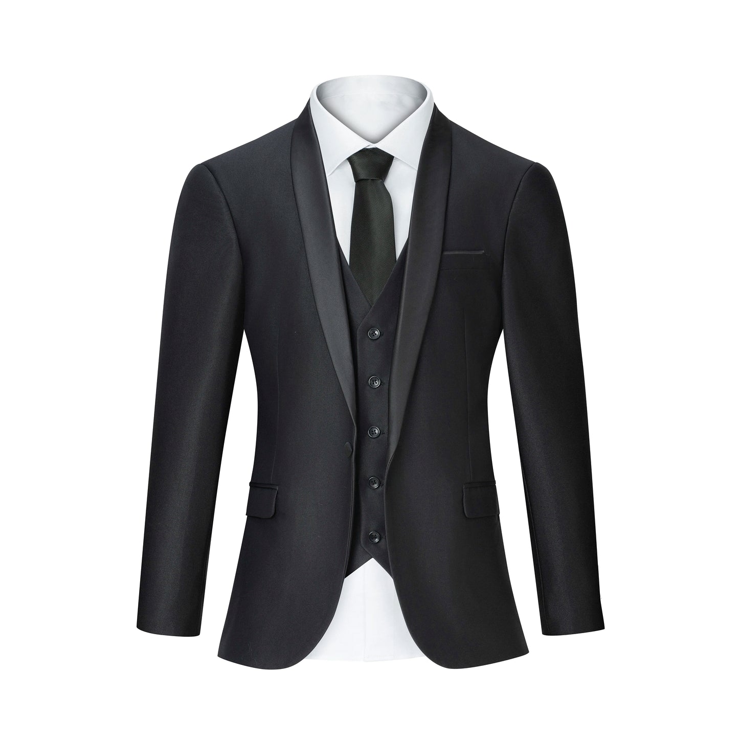 New Luxury Party Stage Men's Tuxedo 3 Piece Suit Set Jacket Trousers Vest Blazer Regular Fit