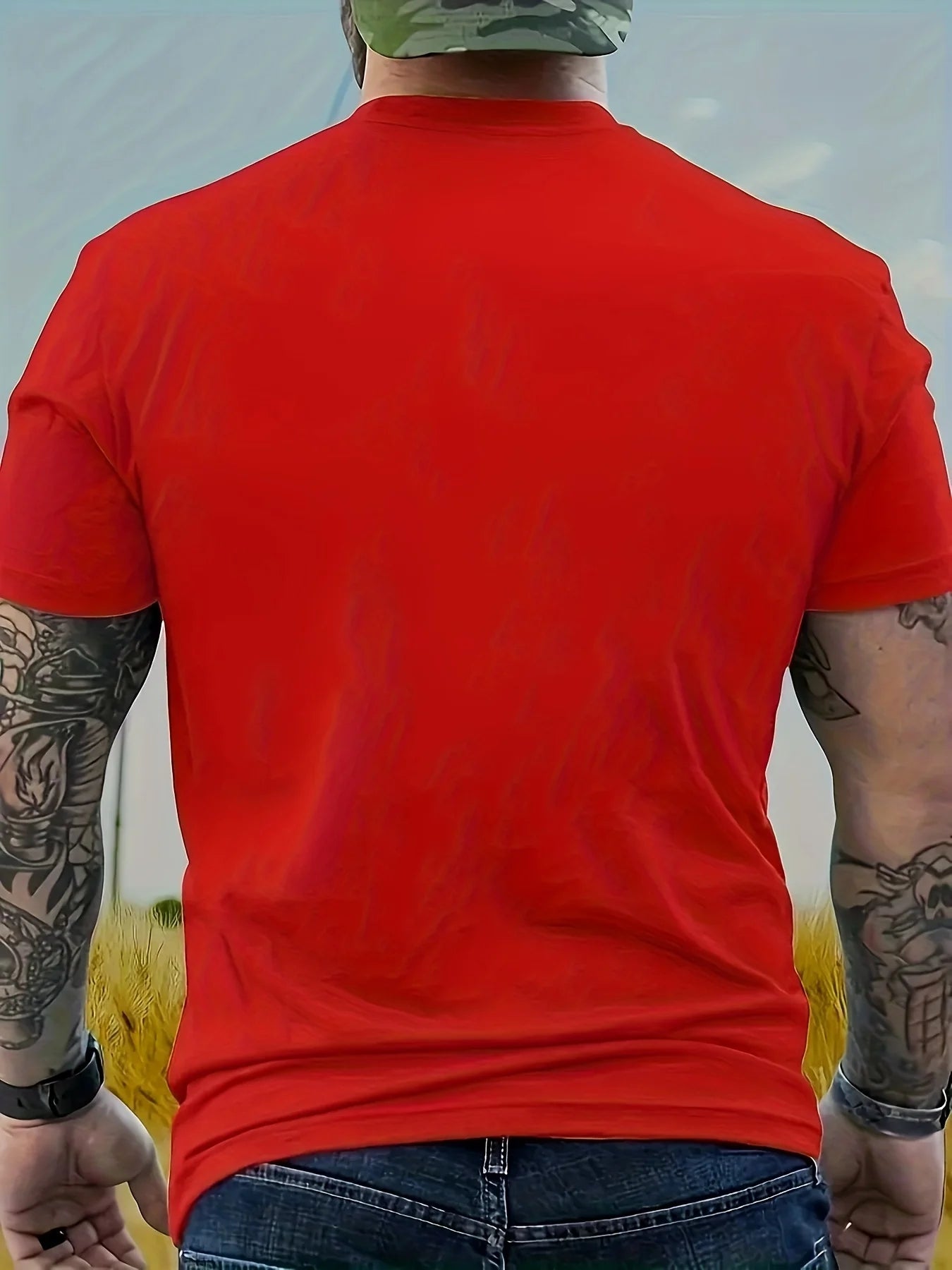 Letter Printed Men's Creative Casual Short Sleeved Crew Neck T-Shirt Summer Outdoor Sports