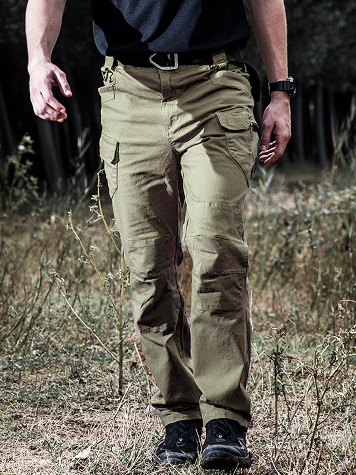 Wear Resistant Multi-Pocket Straight Cargo Trousers for Men Outdoor Jogging Tactical Pants Casual Spring Autumn
