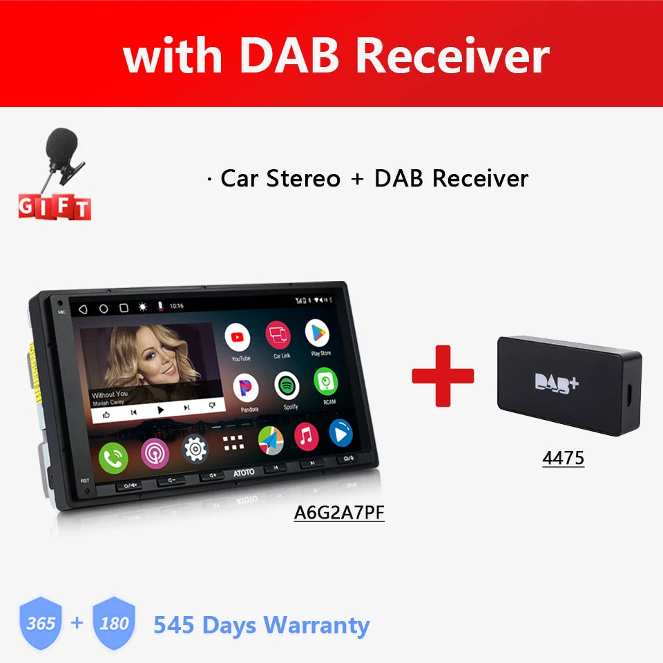 ATOTO A6 PF Universal 7 Inch Android Car Stereo Double Din Multimedia Player Wireless Carplay Screen Display Android Bluetooth Radio