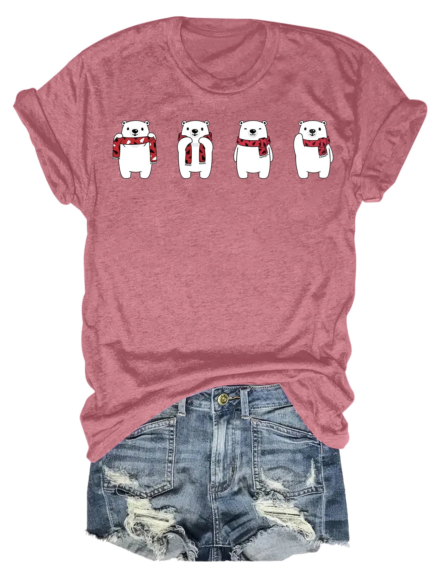 Spring And Summer Christmas Printed T Shirt Casual Short Sleeve Round Neck T Shirt Fashion Women's Clothing