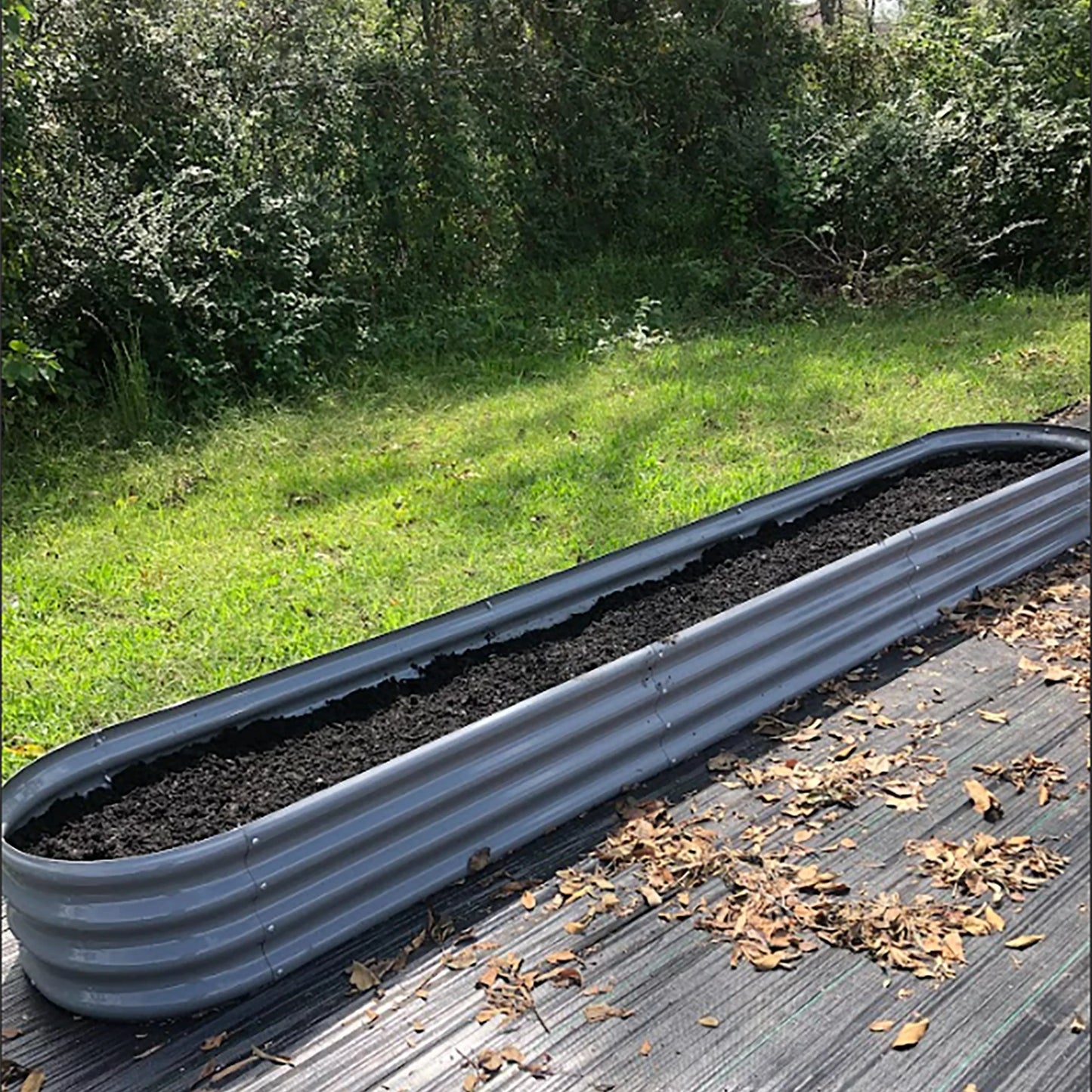 12x2x1FT Galvanized Raised Garden Bed Outdoor Planter Box for Vegetables Flowers Herbs Fruits Easy Setup