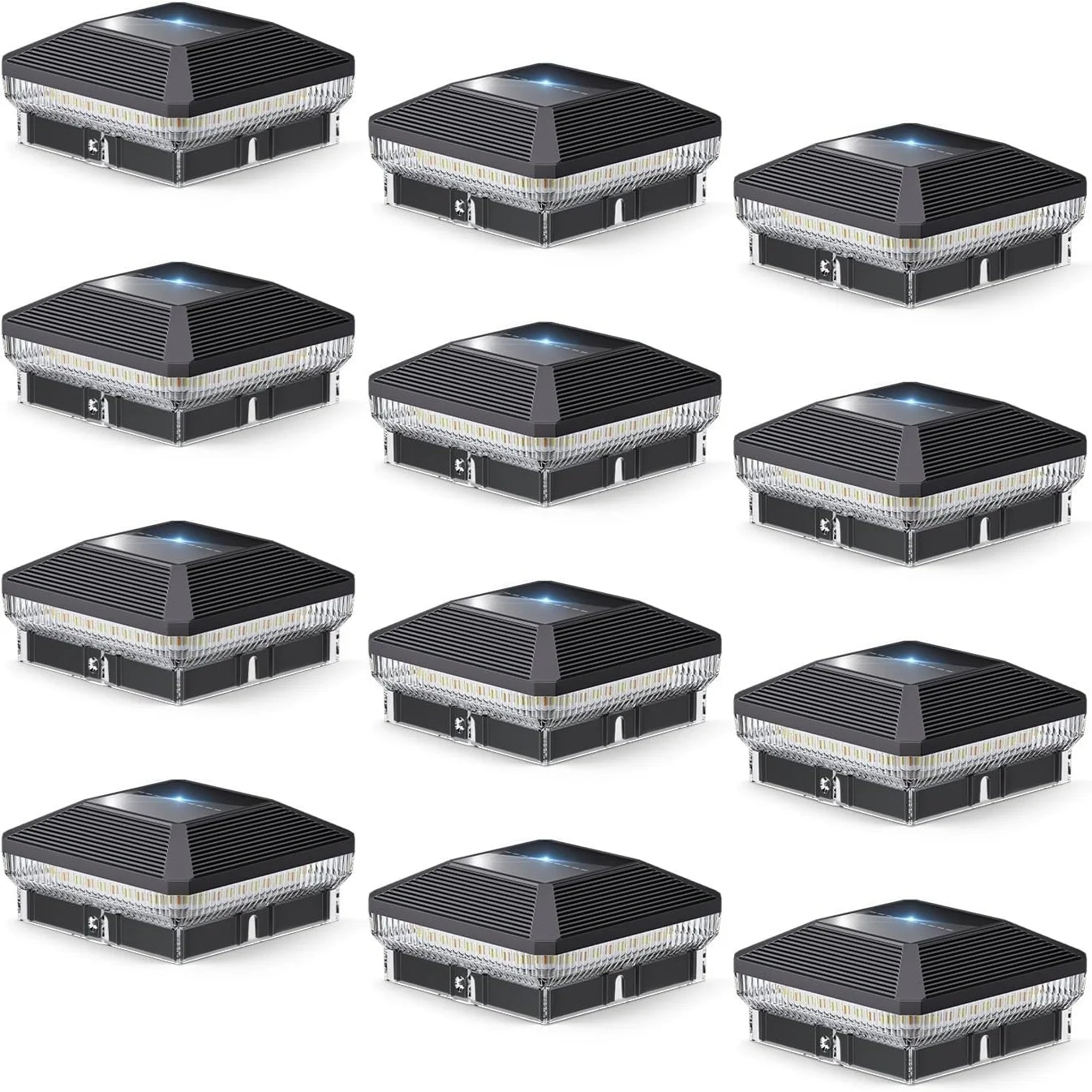 6/12 Pack 4x4 Solar Post Lights Outdoor 40 LEDs 30 Lumens Fence Post Lights with 3 Modes
