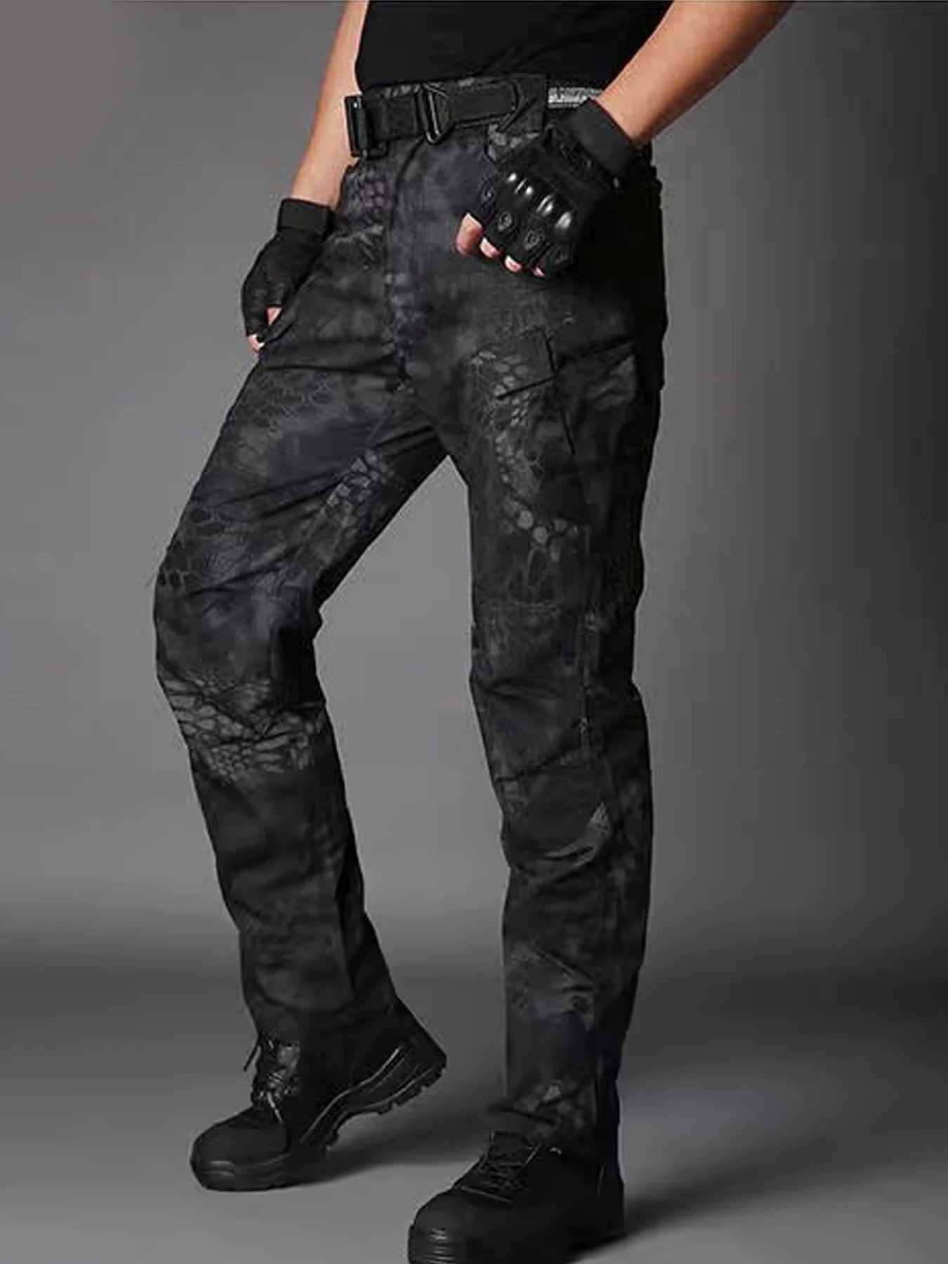 Wear Resistant Multi-Pocket Straight Cargo Trousers for Men Outdoor Jogging Tactical Pants Casual Spring Autumn