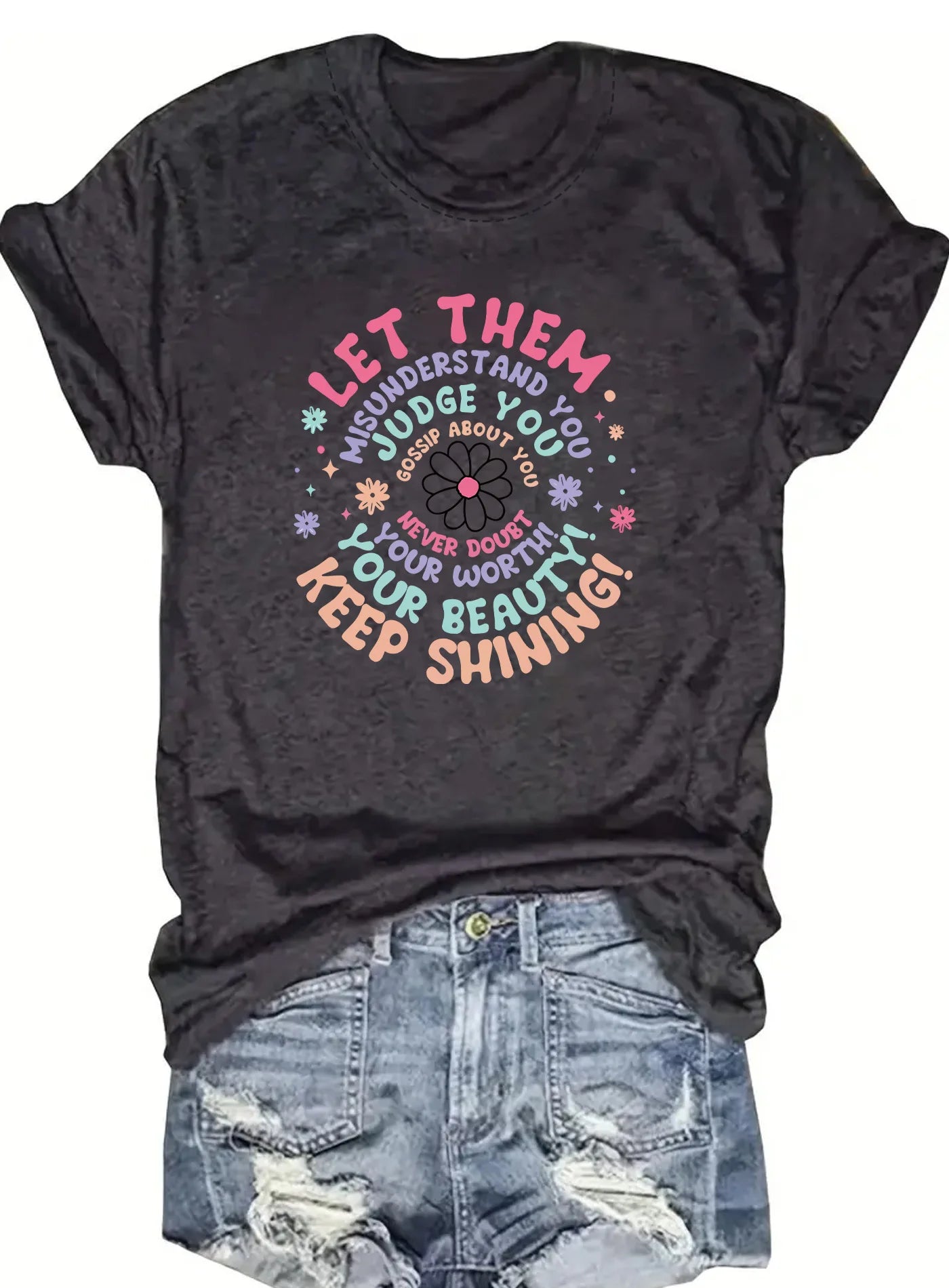 Spring and Summer Christmas Printed T-Shirt Casual Short Sleeve Round Neck Women's Fashion Top